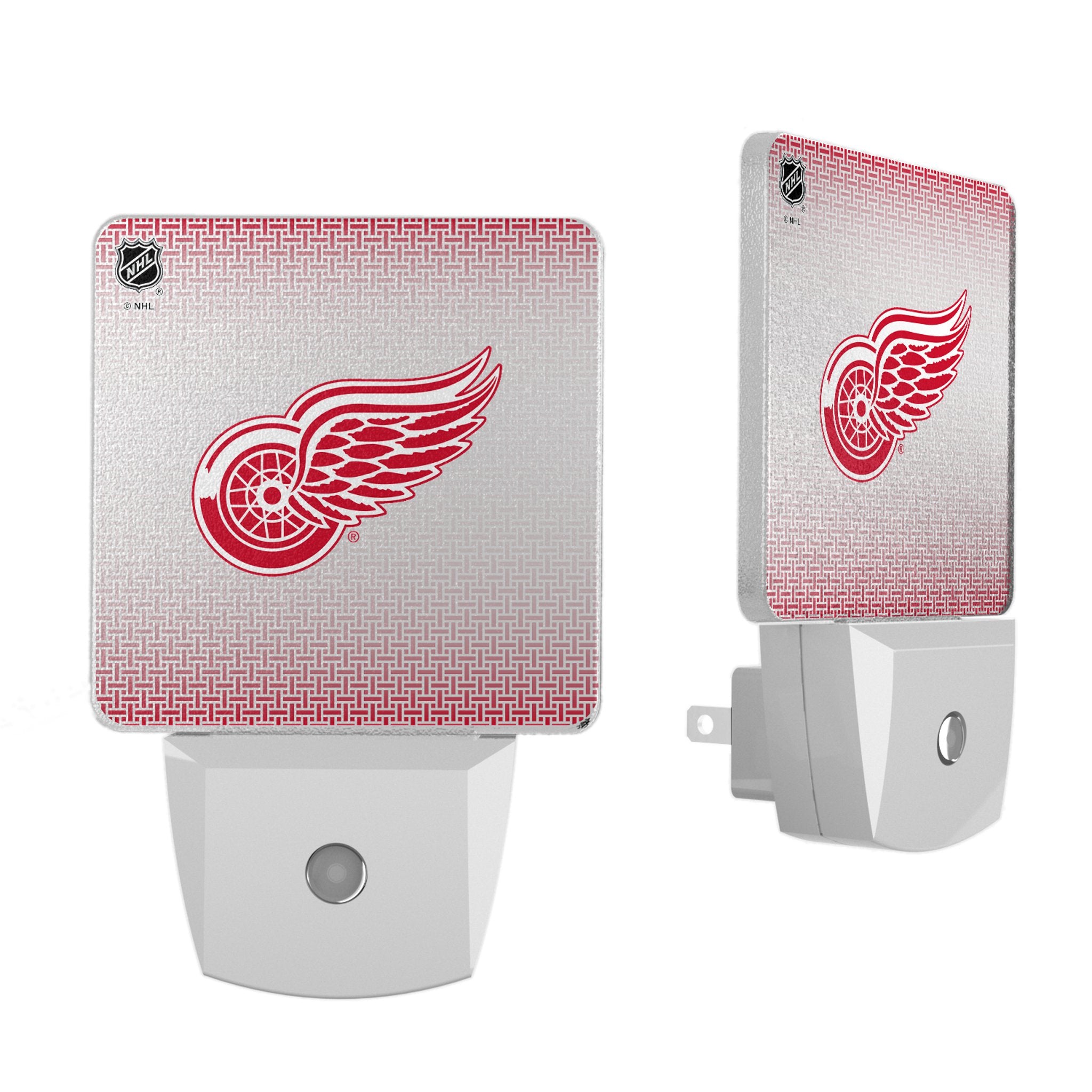 Detroit Red Wings NHL Hockey Team Themed Night Light - 2 Pack LED Linen Bedside Lamp for Kids Room, Nursery, or Sports Fan Decor