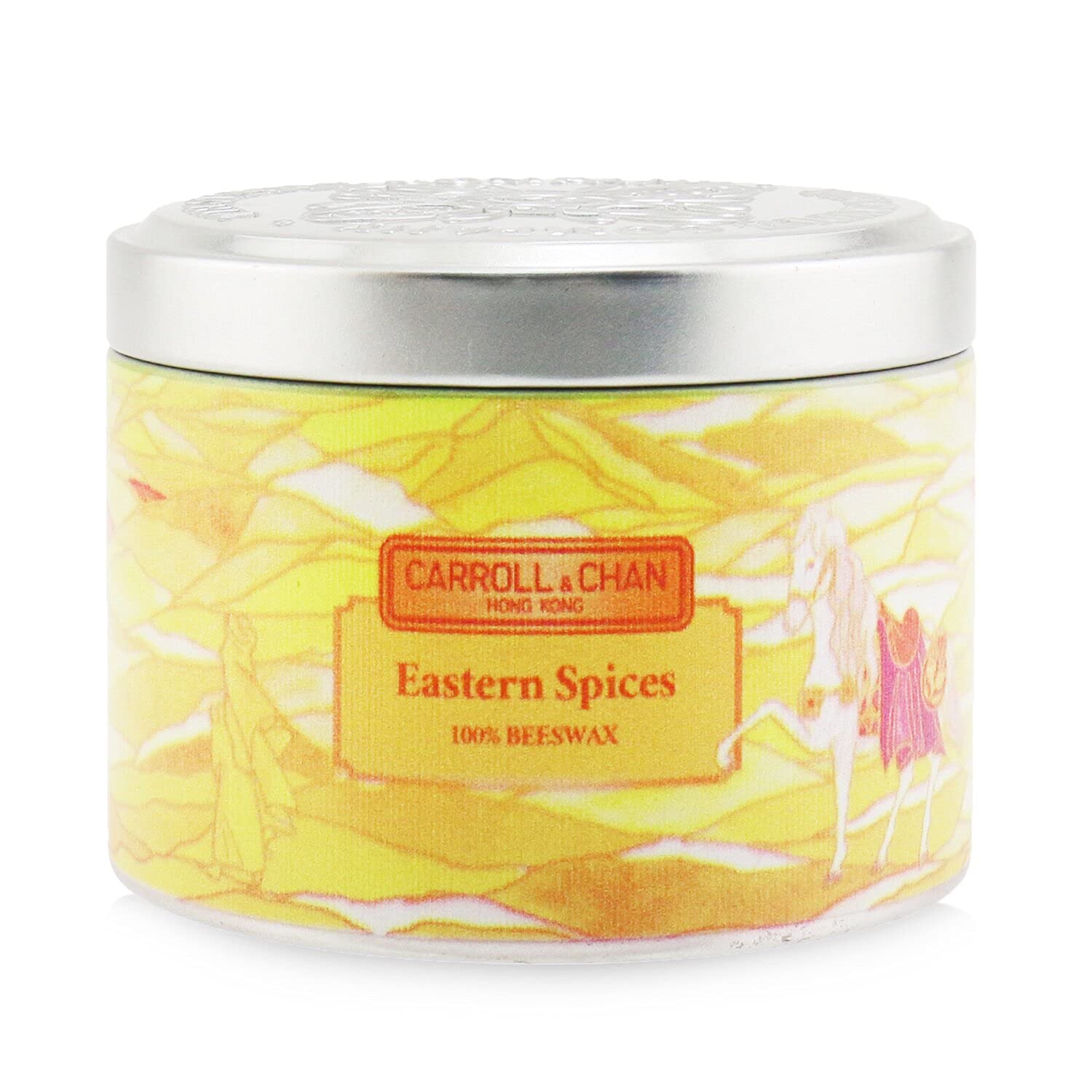 100% Pure Beeswax Tin Candle with Eastern Spices Scent | 8x6 cm | Handmade Natural Candles for Home, Meditation & Relaxation | The Candle Company by Carroll and Chan