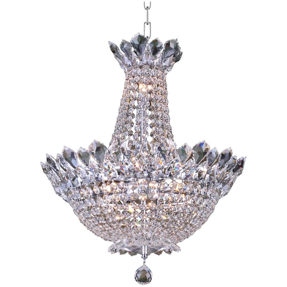 Empire 12-Light Crystal Chandelier - Elegant Dining Room Lighting Fixture for Modern Home Decor | Perfect for Dining Room, Foyer, and Living Room