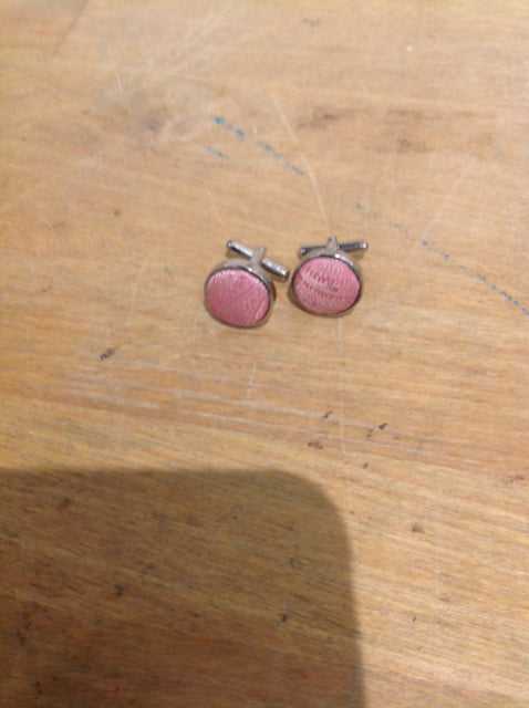 Stylish Men's Pink & Silver Cuff Links - Elegant Dress Shirt Accessories for Weddings & Formal Events