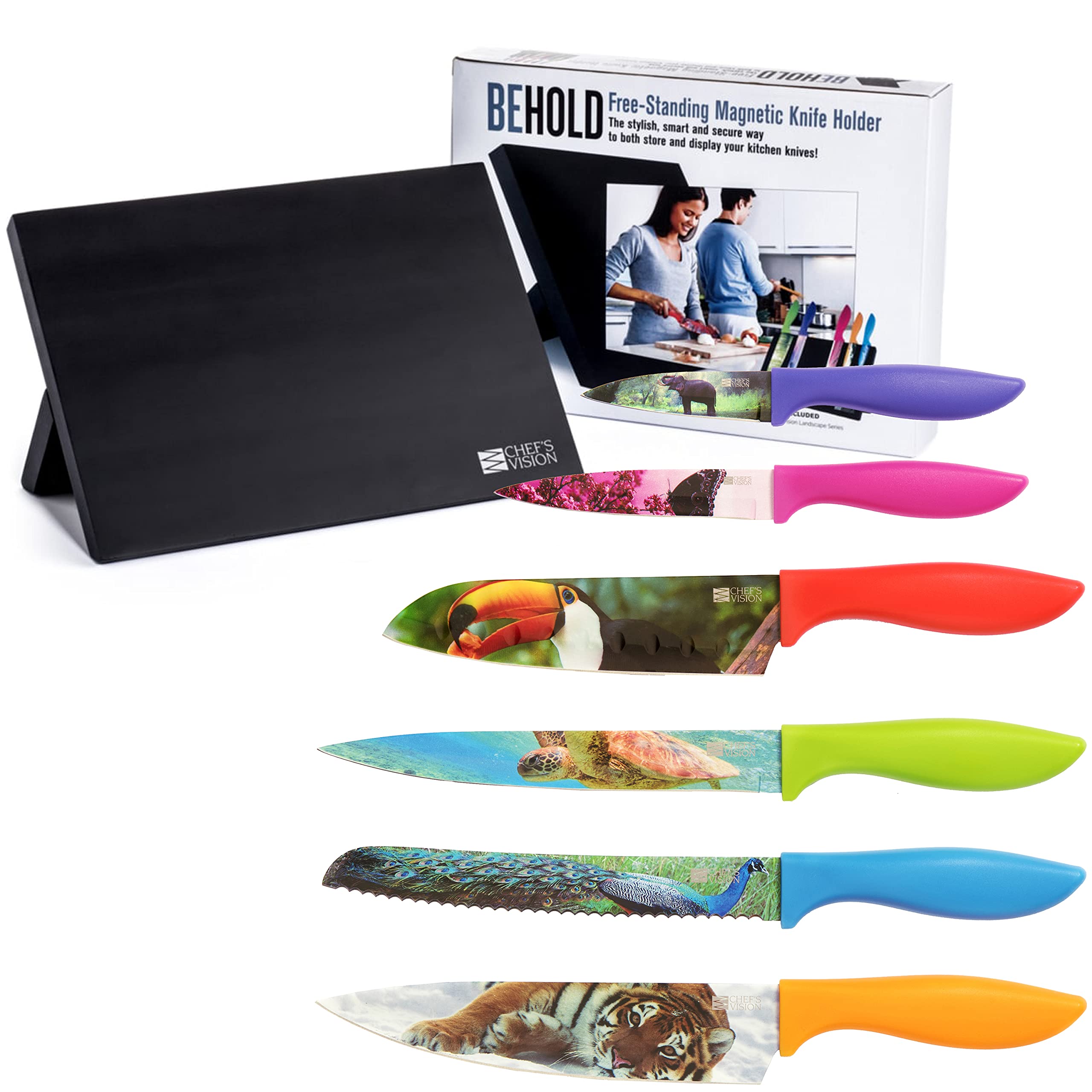 Premium Wildlife Knife Set with Free Standing Magnetic Holder - 3-Piece Hunting Knives for Outdoor Camping, Survival & Bushcraft - Perfect for Hunting, Fishing & Adventure Enthusiasts