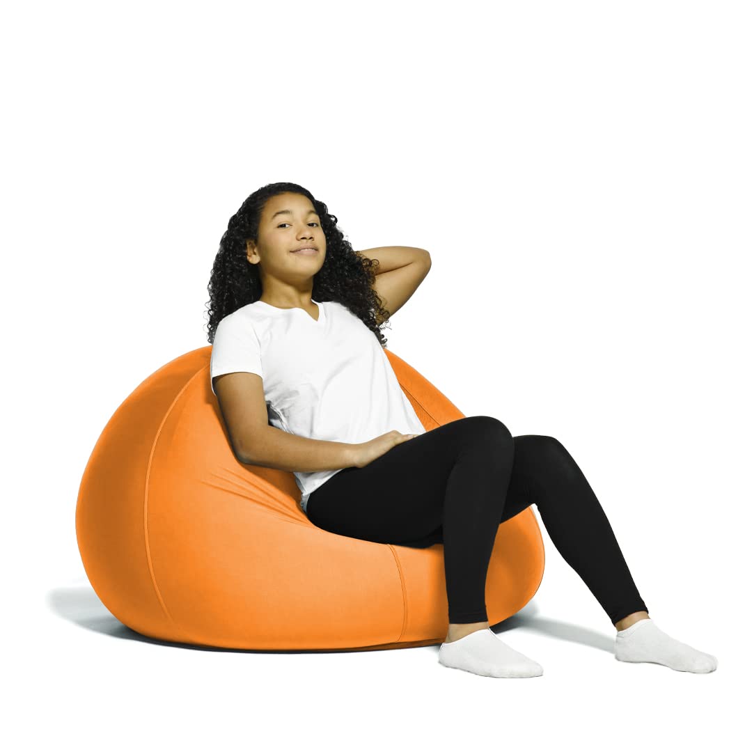 Yogibo Zoola Pod X Outdoor Bean Bag Chair - Water Resistant Kids & Teens Single Seat Beanbag - Cozy Patio Deck Lounge Furniture in Citrus - Perfect for Backyard, Poolside & Indoor Relaxation