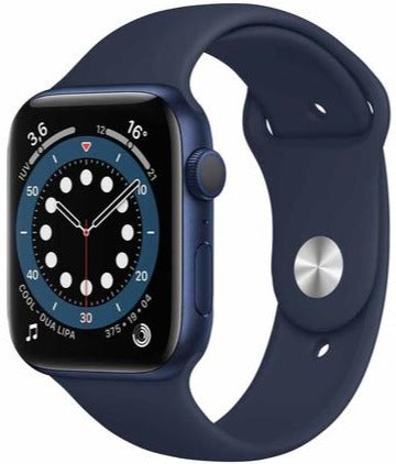 Apple Watch Series 6 GPS 44mm Blue Aluminum Case with Deep Navy Sport Band - Smartwatch for Fitness Tracking, Heart Rate Monitoring & iPhone Connectivity - Perfect for Running, Swimming & Daily Wear