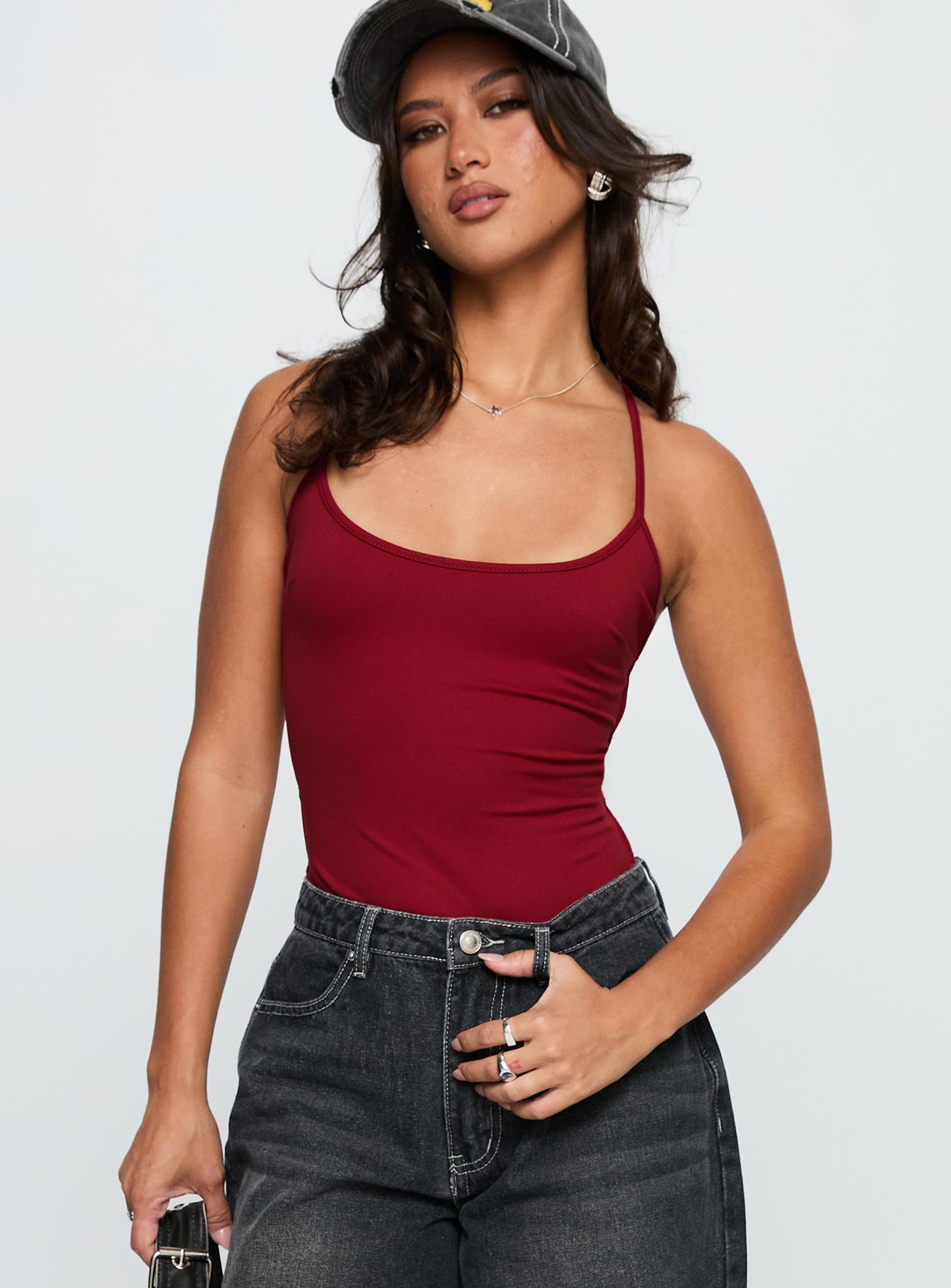Stylish Burgundy Bodysuit for Women - Comfortable & Trendy All Tied Up Design - Perfect for Date Night, Parties & Everyday Wear