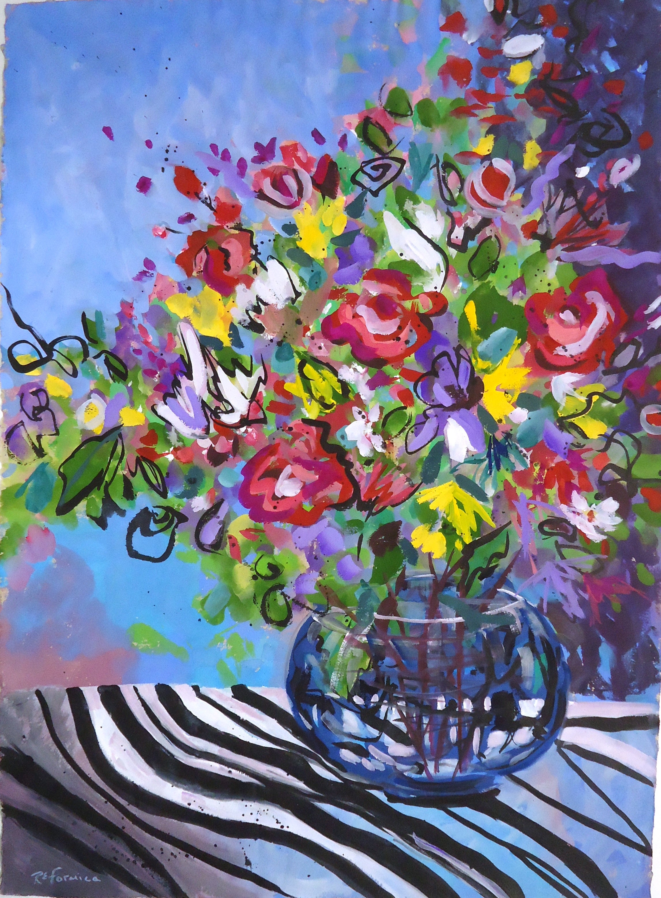 Ruth Formica: Posies and Stripes - Floral and Striped Home Decor for Living Room, Bedroom, or Office