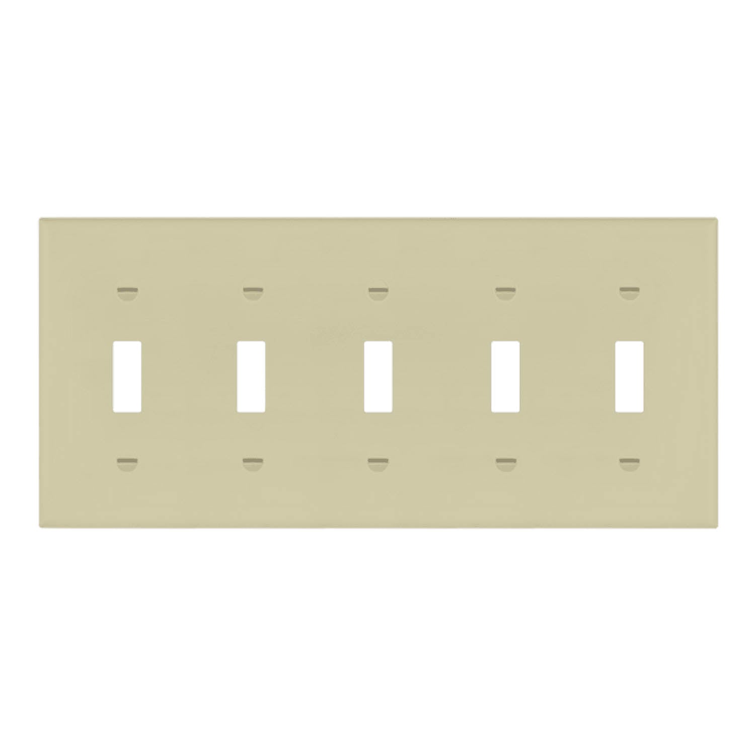 5 Gang Toggle Wall Plate, Ivory - Decorative Light Switch Cover for Home & Office - Durable Plastic Electrical Outlet Plate for Living Room, Bedroom, Kitchen
