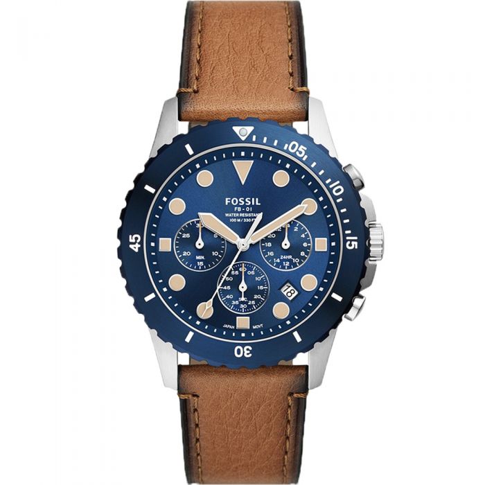 Fossil FS5914 FB 01 Men's Brown Leather Watch - Classic Casual & Business Timepiece for Everyday Wear