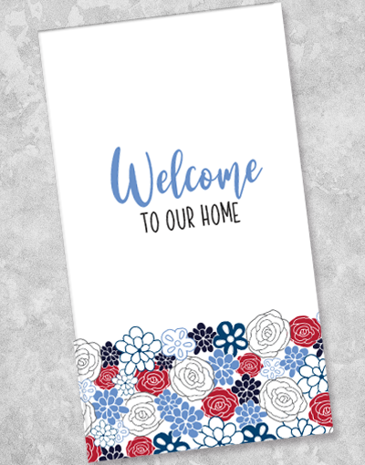 Floral Welcome Home Guest Towel Napkins - 36 Count Cotton Decorative Hand Towels for Bathroom, Kitchen & Hostess Gifts - Perfect for Parties, Weddings & Home Decor