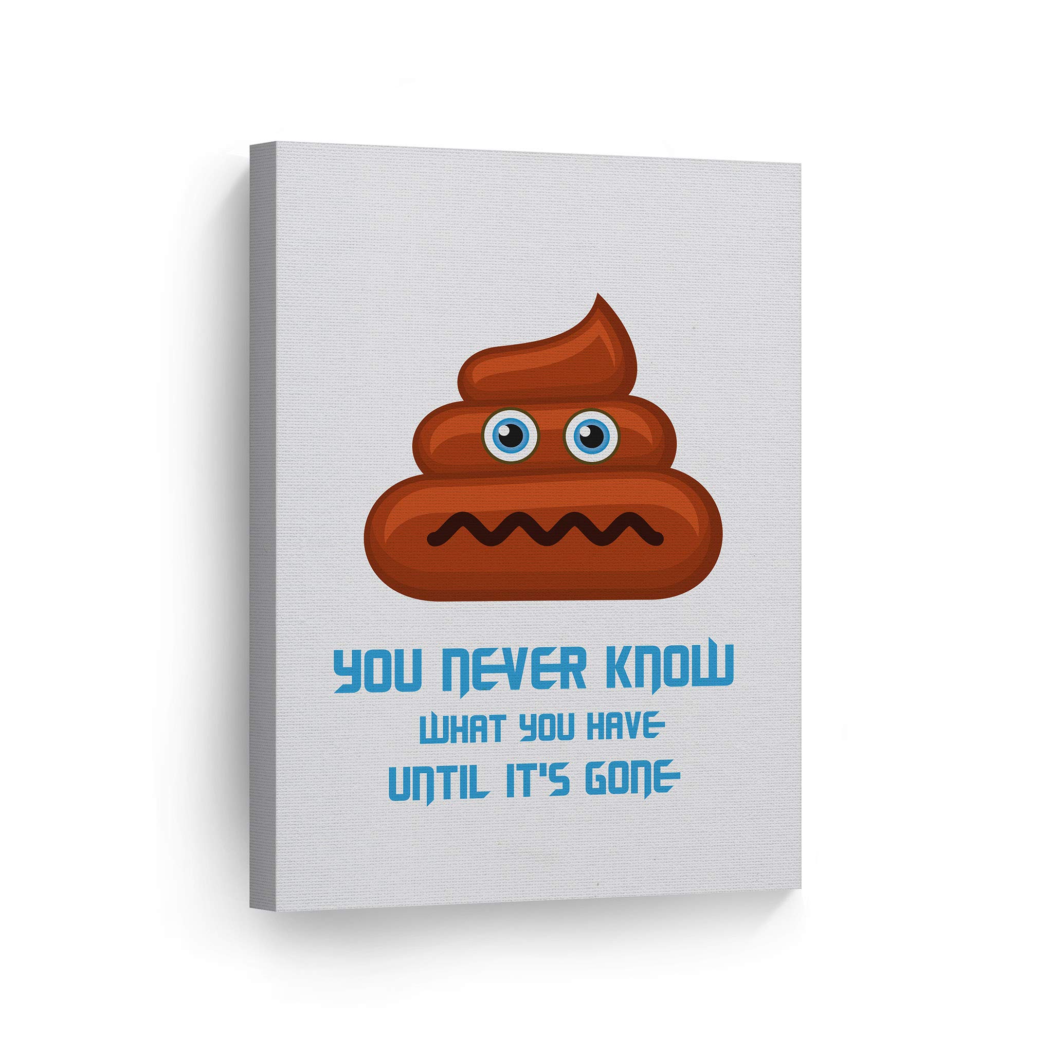 Smile Art Design 'You Never Know What You Have Until It's Gone' Canvas Print - 40x30 Inch Funny Bathroom Wall Decor with Inspirational Quote, Ready to Hang, Made in USA | Perfect for Kids' Bathroom, Toilet Humor & Home Decor