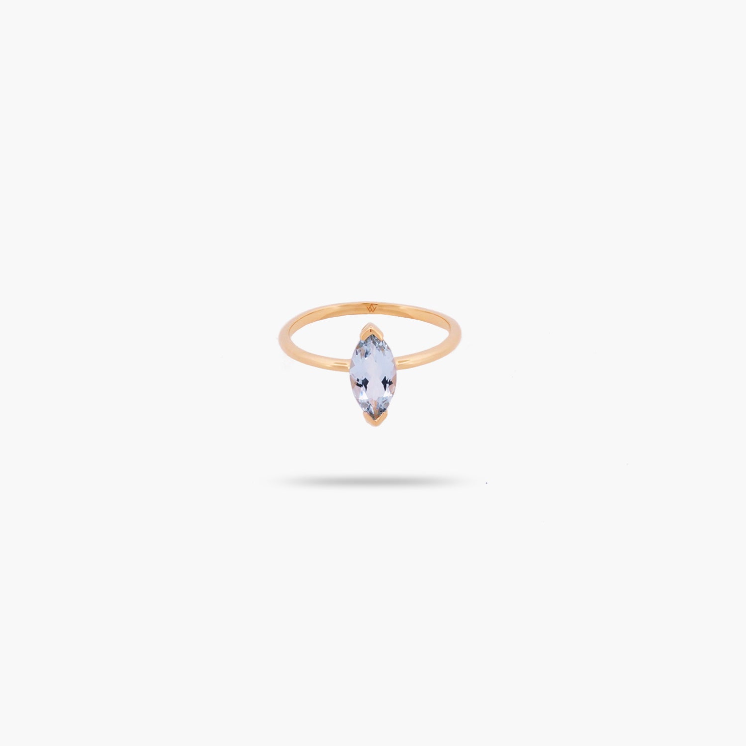 Amare Wear Aquamarine Marquise Solitaire Ring - Dainty March Birthstone Jewelry for Women, Elegant Engagement & Wedding Band, Perfect Gift for Anniversary, Valentine's Day & Special Occasions