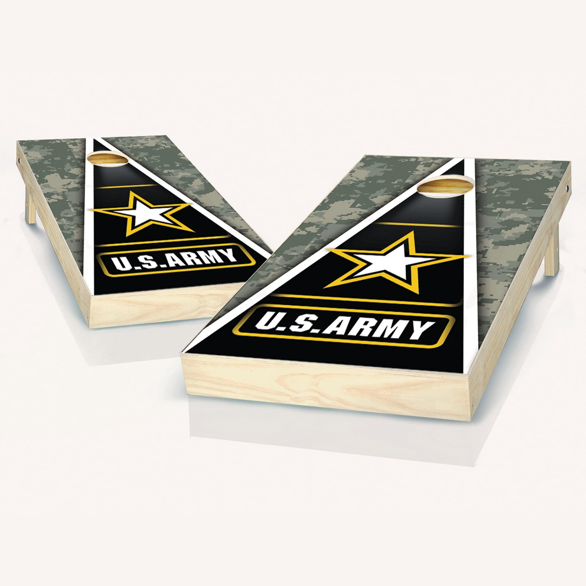 Skip's Garage US Army Cornhole Board Set - Regulation Size Cornhole Game with Boards, Optional LED Lights & Carrying Cases - Perfect for Backyard BBQs, Tailgating, and Outdoor Parties