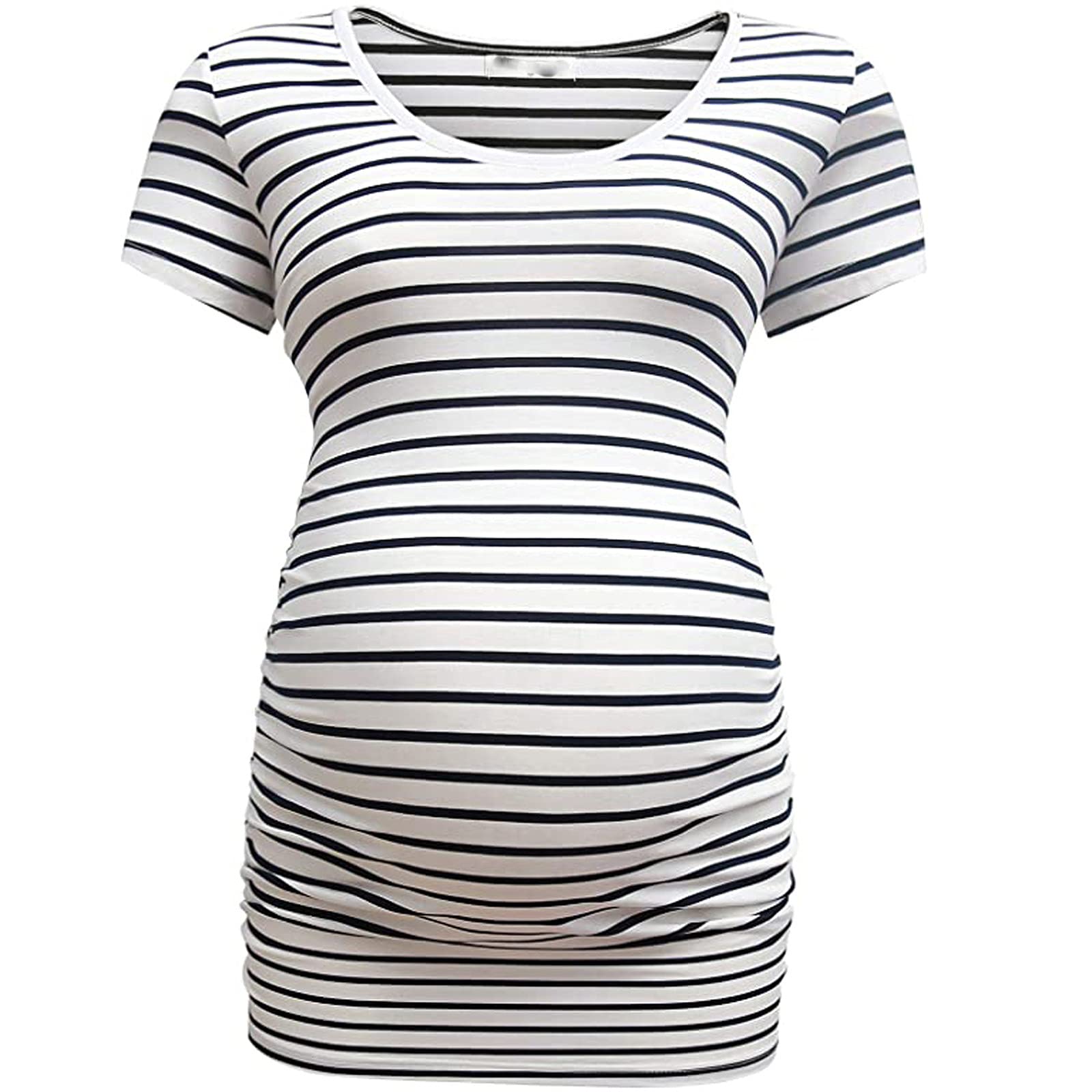 Comfortable Plus Size Maternity Tops - Short Sleeve Casual Pregnancy Shirts for Women | Perfect for Everyday Wear, Office & Maternity Photos