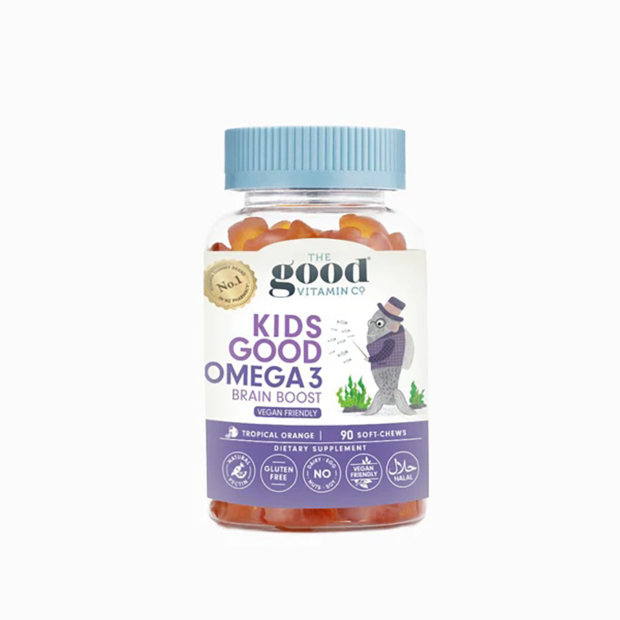 THE GOOD VITAMIN CO Kids Omega 3 Gummy Bears - 90 Count - Delicious Strawberry Flavor Soft Chews for Brain Development & Immune Support - Perfect for School Lunches & After-School Snacks