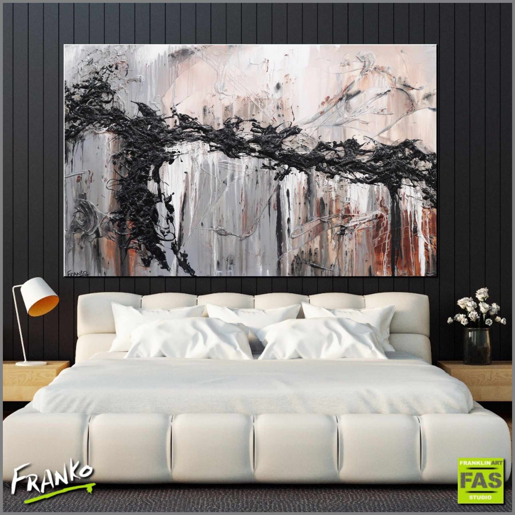 Dream Vision 160cm x 100cm Grey Abstract Canvas Wall Art - Modern Home Decor for Living Room, Bedroom & Office
