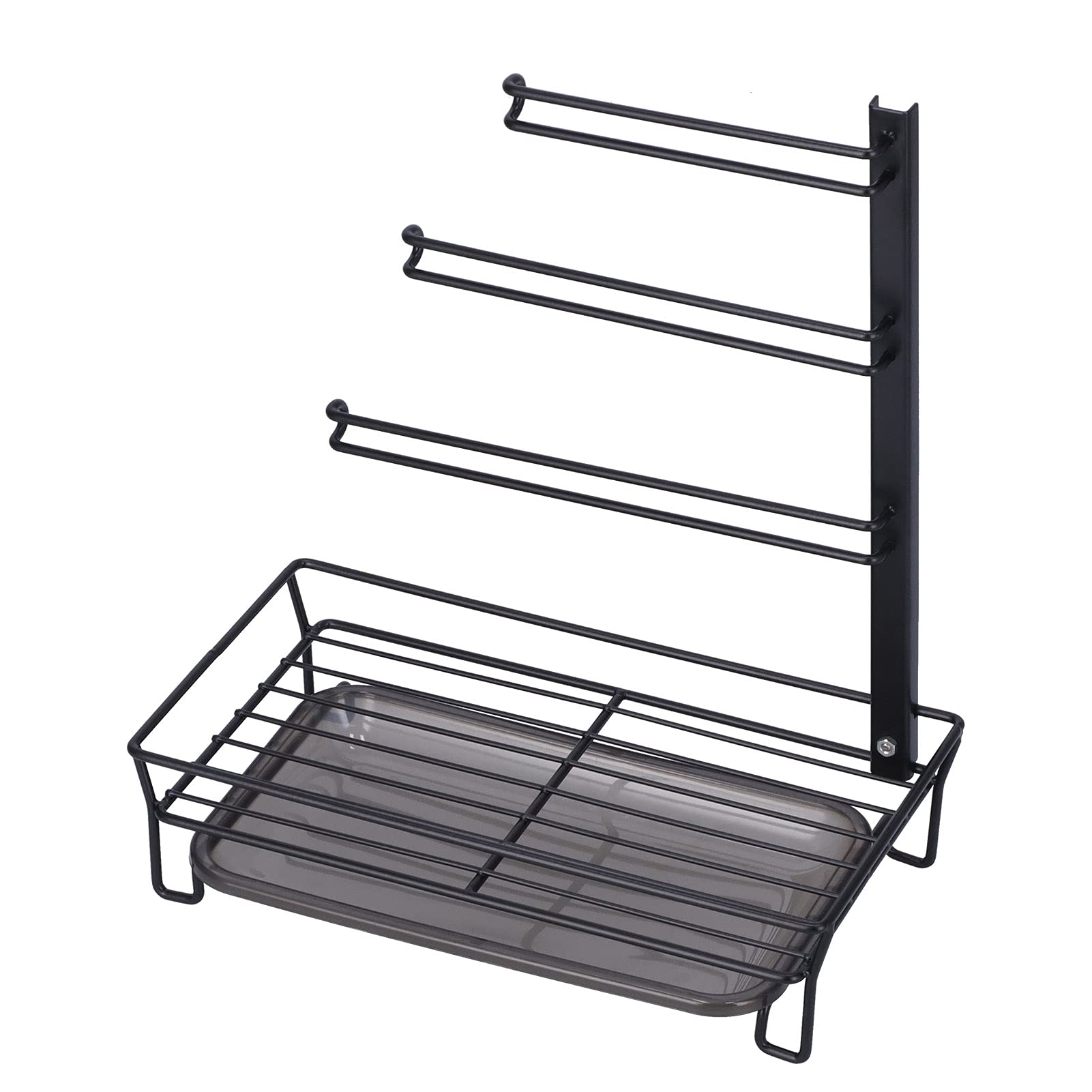 Detachable Rag Shelf with Drain Pan - Multi-Layer Kitchen Sink Rack, Removable Sanitary Basket Shelf for Home - Perfect for Organizing Sponges, Brushes & Cleaning Supplies Under Sink