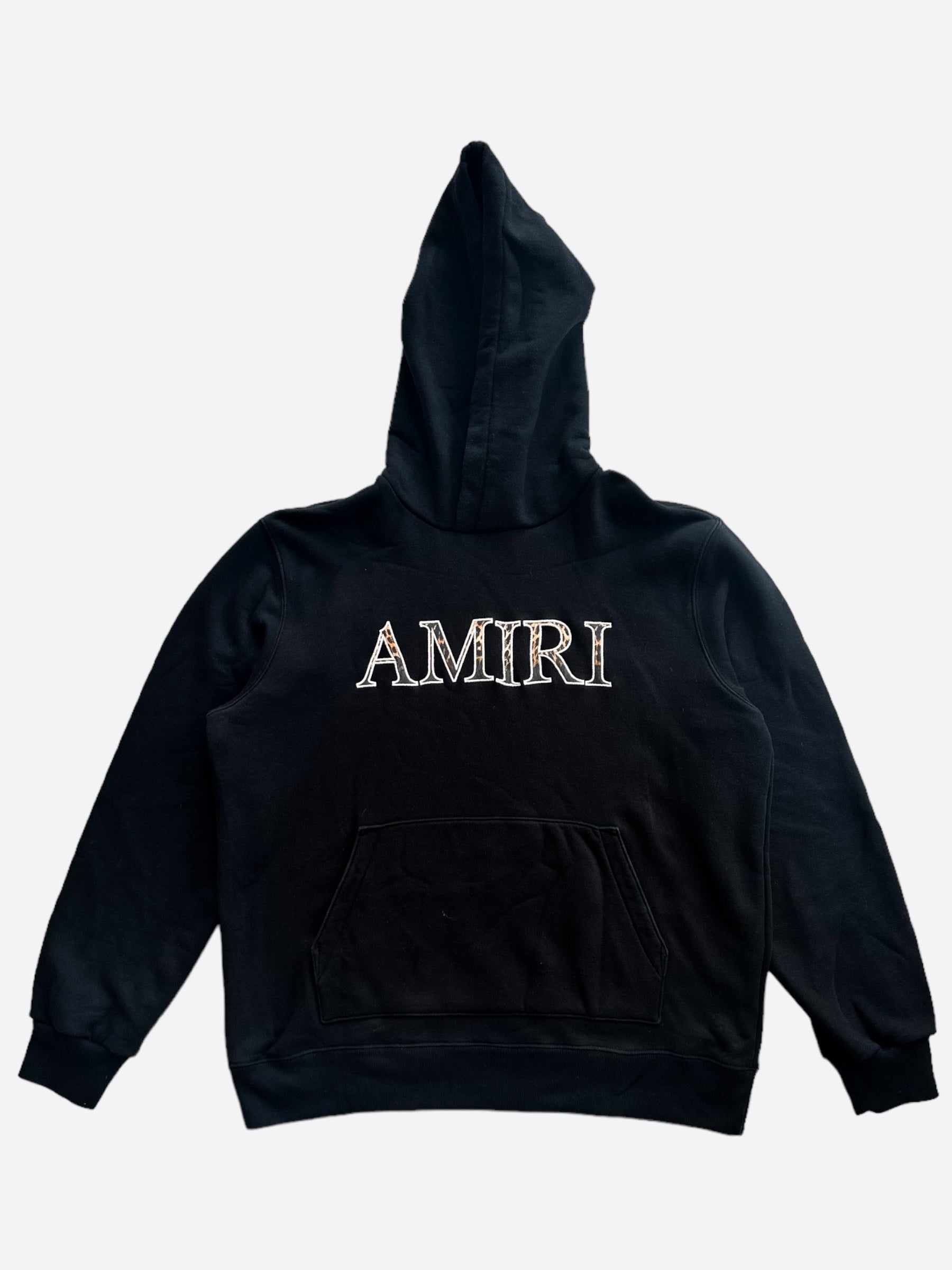 Amiri Black Cheetah Logo Hoodie for Men - Stylish Streetwear Pullover with Bold Print | Perfect for Casual Outfits, Urban Fashion & Night Out