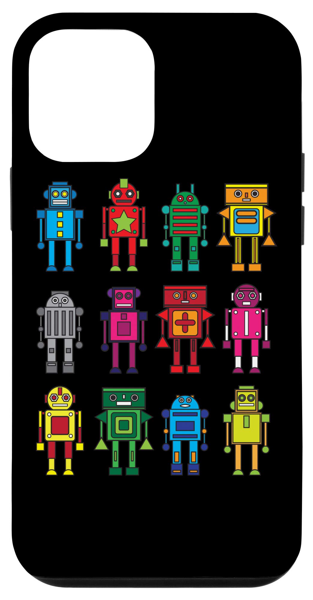 Funny Robot Technology iPhone 12 Mini Case - Cute Robot Design Protective Phone Cover for iPhone 12 Mini - Perfect for Tech Lovers, Gifts & Everyday Use