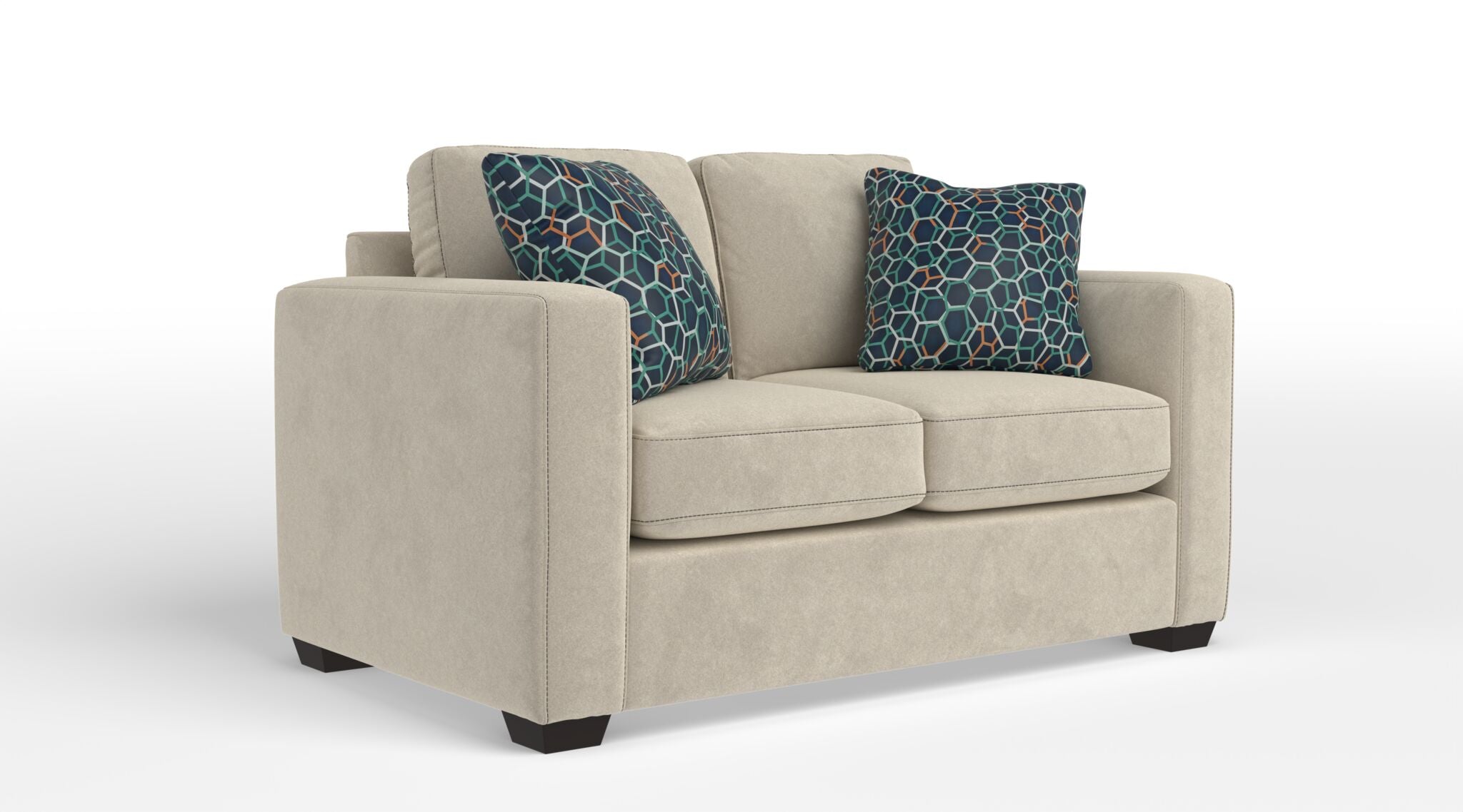 Caleb Loveseat Sofa - Arlo Beige Upholstered Modern Living Room Furniture for Small Spaces | Perfect for Apartments, Studios & Cozy Home Decor