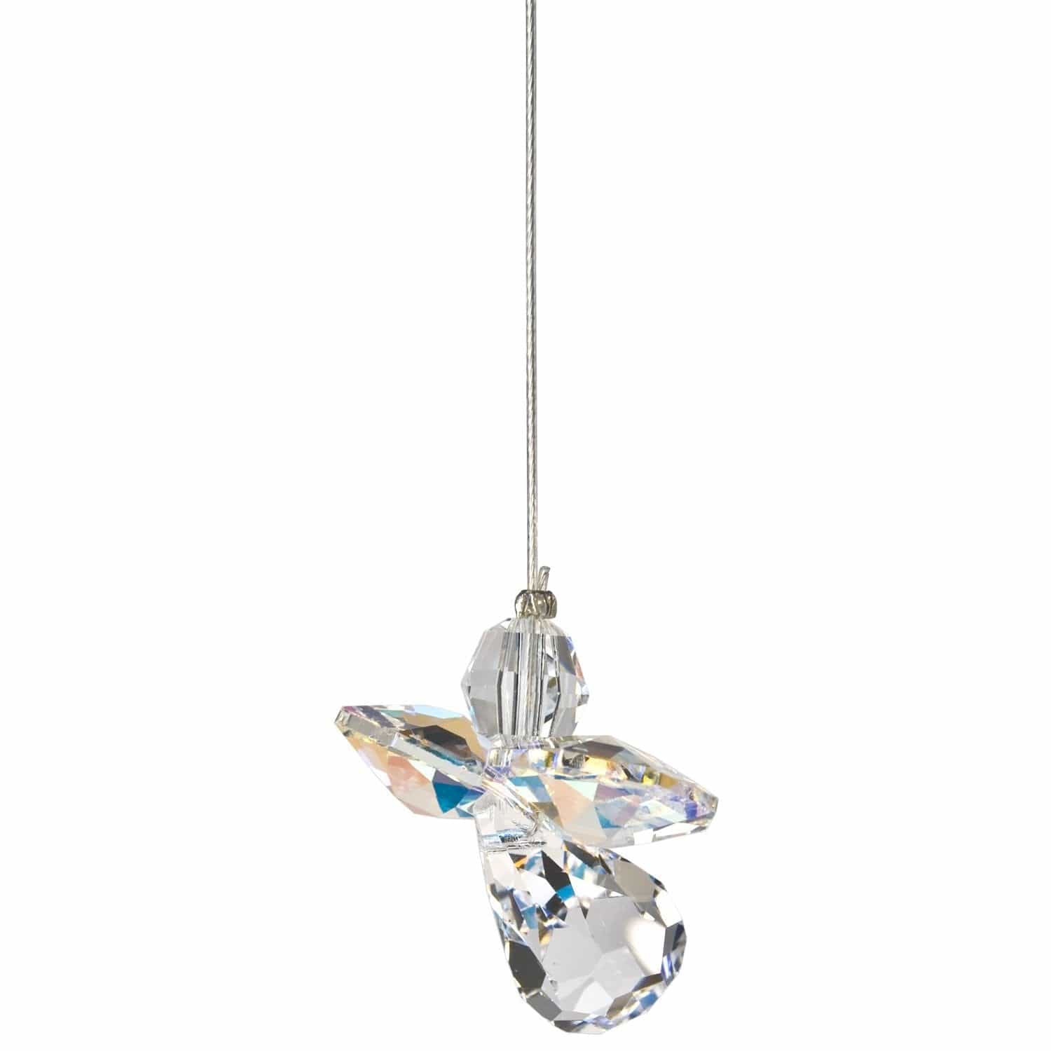 April Birthstone Jewelry - Aurora Borealis Crystal Pendant with Guardian Angel Charm for Women | Perfect Gift for Birthdays, Anniversaries & Spiritual Protection