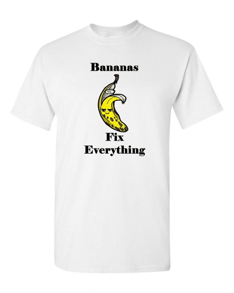 Bananas Fix Everything Funny Adult T-Shirt - Cool Graphic Tee for Casual Wear, Gifts & Everyday Outfits