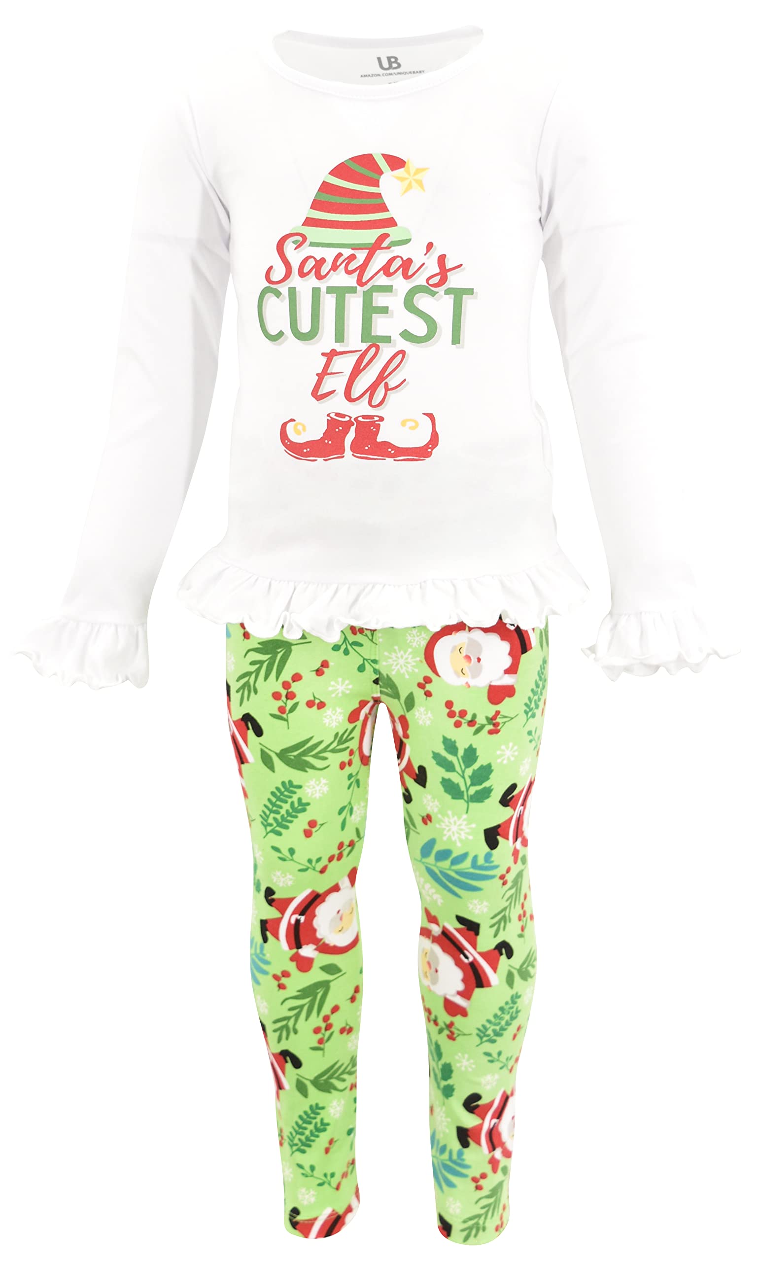 Unique 2-Piece Baby Girl Outfit - Ruffle Leggings & Long Sleeve Shirt Set for Toddlers | Playtime & Photo Shoots