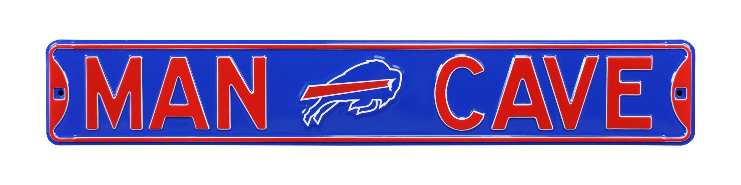 NFL Buffalo Bills Man Cave Metal Wall Decor - Large Heavy Duty Steel Road Sign for Football Fans | Perfect for Garage, Office & Gifts for Men | Game Room, Sports Bar & Tailgating Decor
