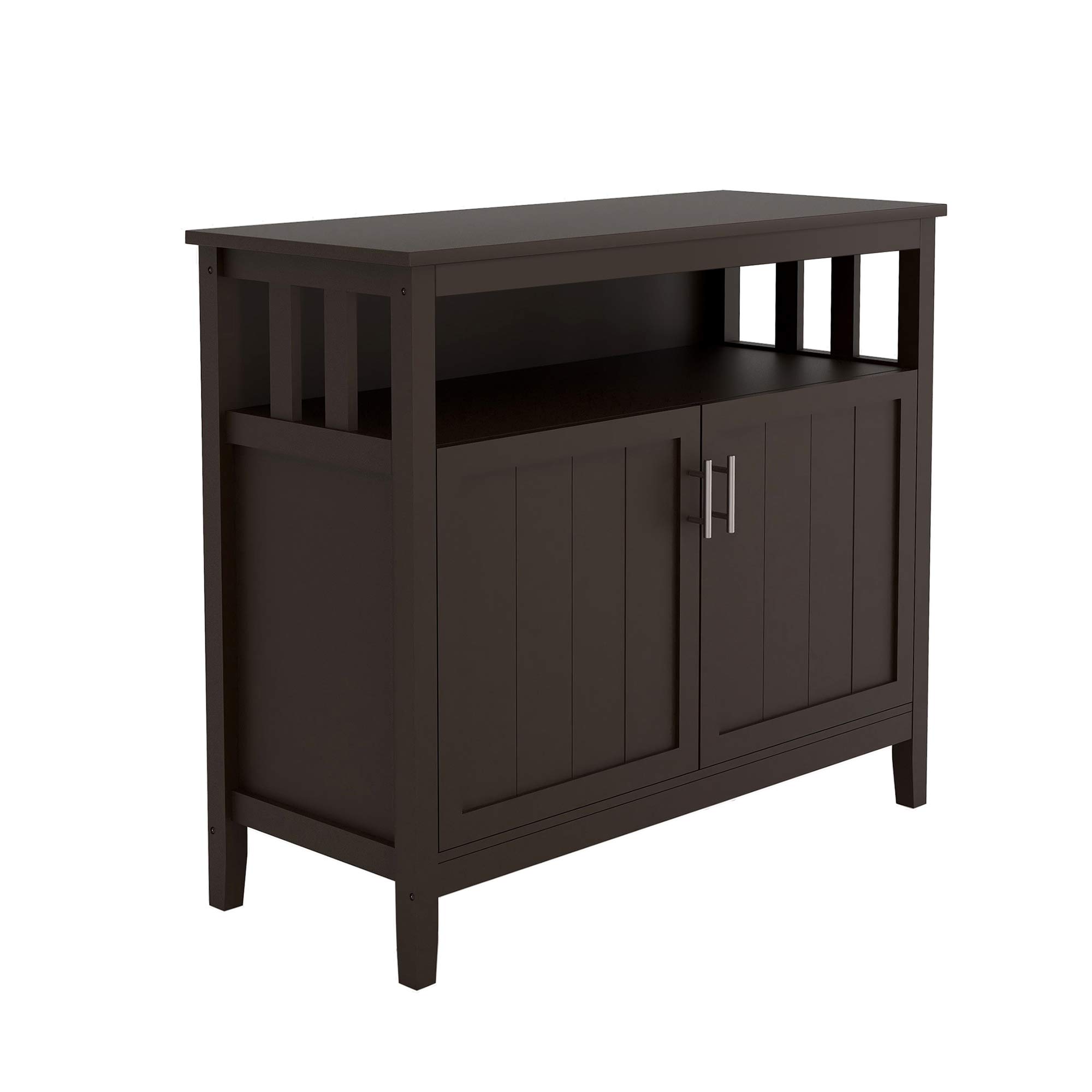 Large Brown Buffet Server Sideboard with Storage Cabinet - Kitchen Buffet Organizer, Dining Room Cupboard, Bedroom Console Table for Home Decor and Storage Solutions