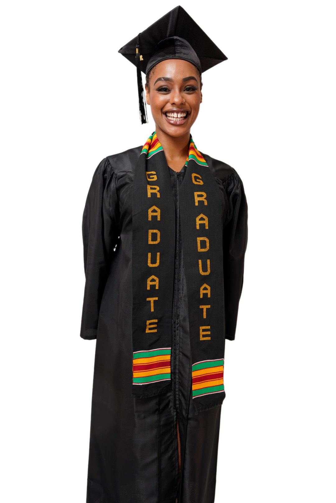 Premium Kente Cloth Graduation Stole Sash for Graduates - African Heritage Celebration Stole - Perfect for College & University Commencement Ceremonies