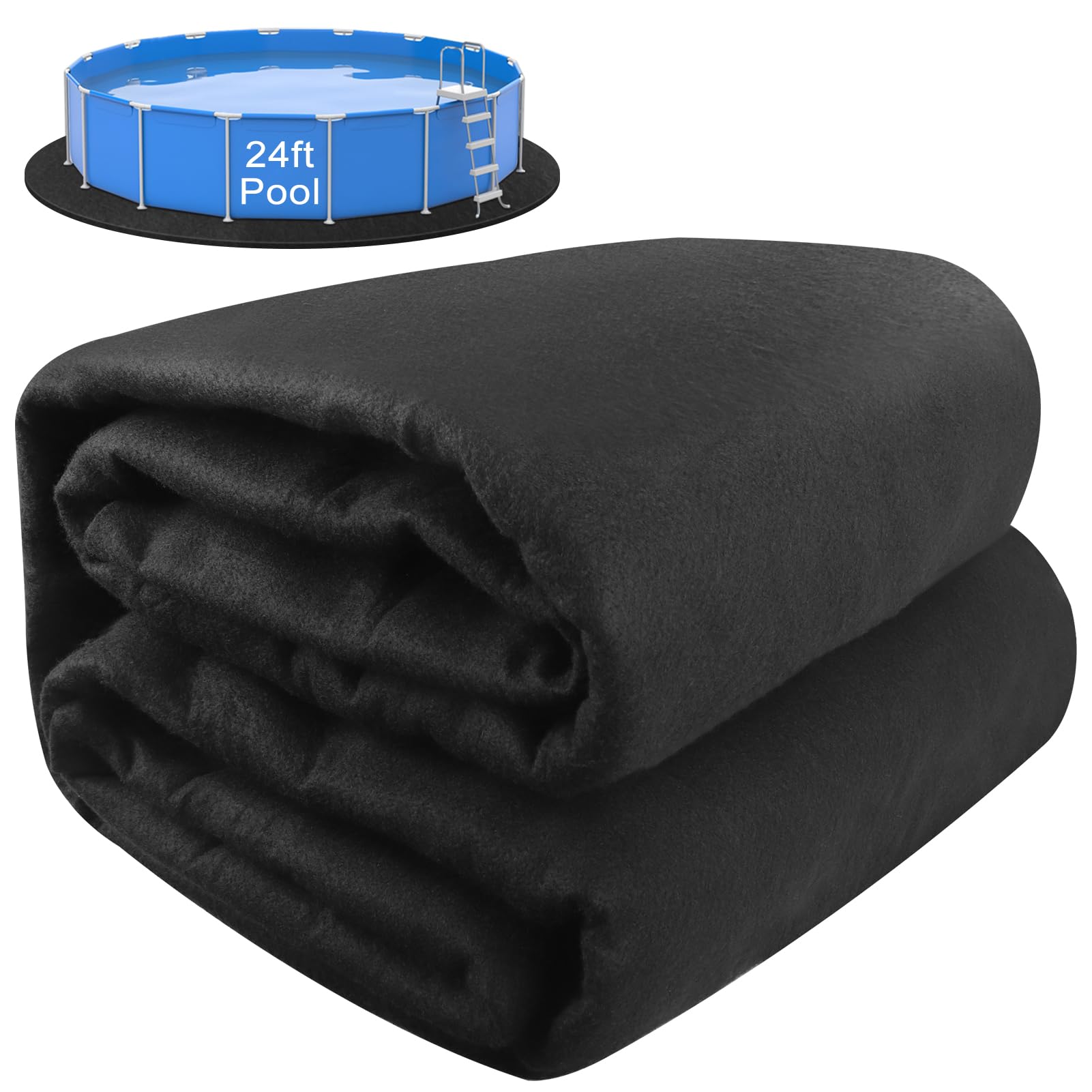 24 Ft Round Pool Liner Pad for Above Ground Swimming Pools - Durable Eco-Friendly Material Extends Liner Life | Easy Installation | Puncture Protection | Perfect for Hot Tubs, Backyard Pools & Summer Relaxation