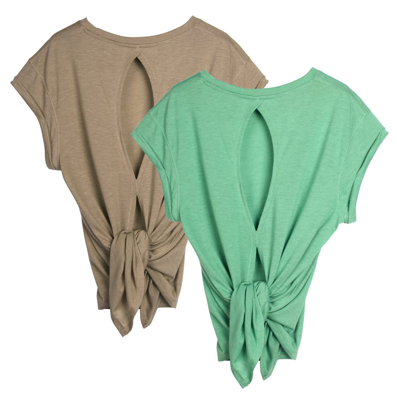 Icyzone Women's Open Back Workout Tops - Breathable Yoga Shirts for Gym, Running & Fitness (2-Pack) - Perfect for Yoga, Pilates & Active Lifestyle