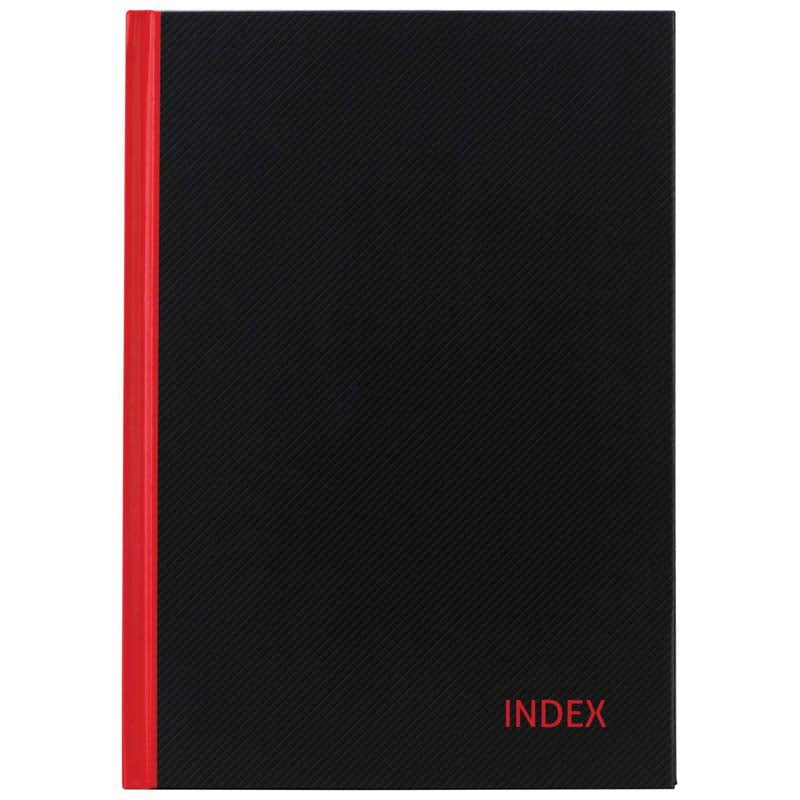 A5 Red & Black Indexed Notebook - Premium Hardcover Journal for Writing, Note Taking & Planning - Perfect for School, Office & Travel