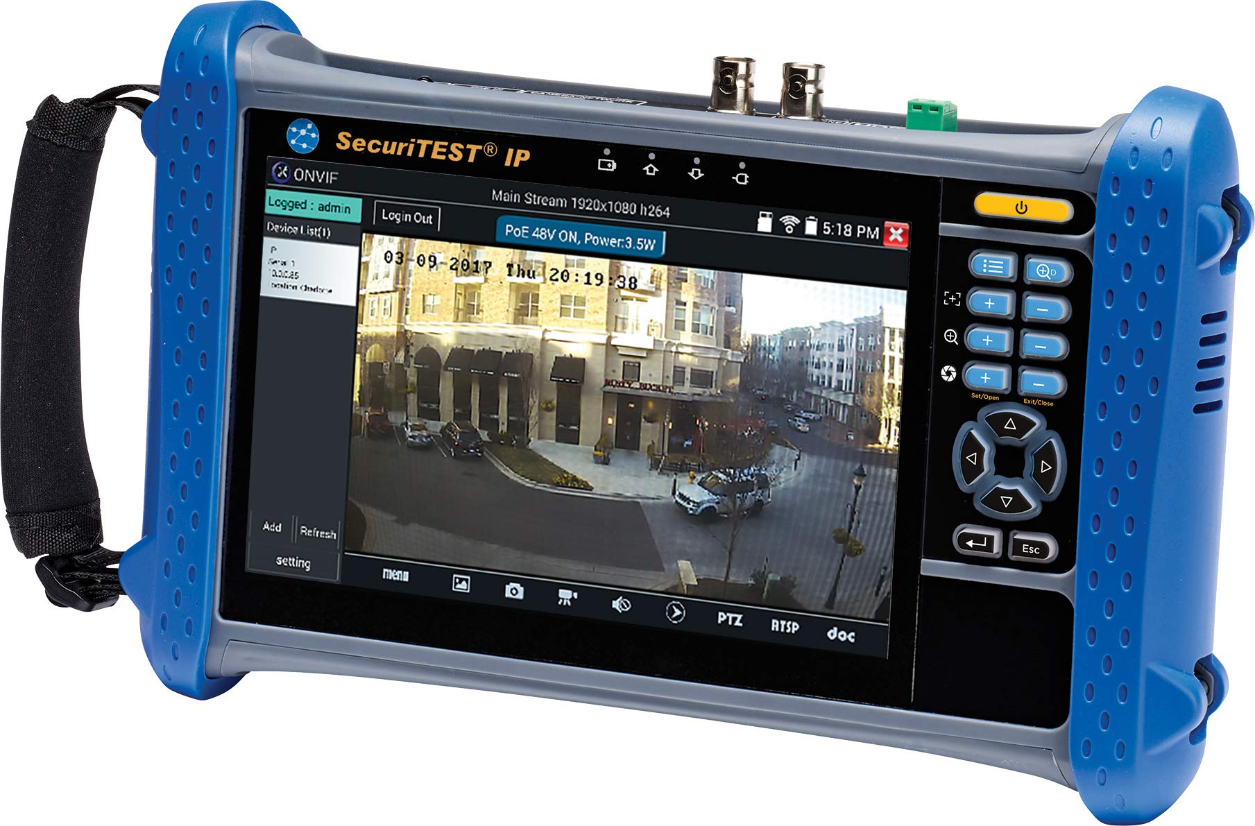 Ideal Industries R171000 SecuriTEST IP Digital Analog HD Coax CCTV Tester - Professional Security Camera Testing Tool for Surveillance System Installation & Maintenance