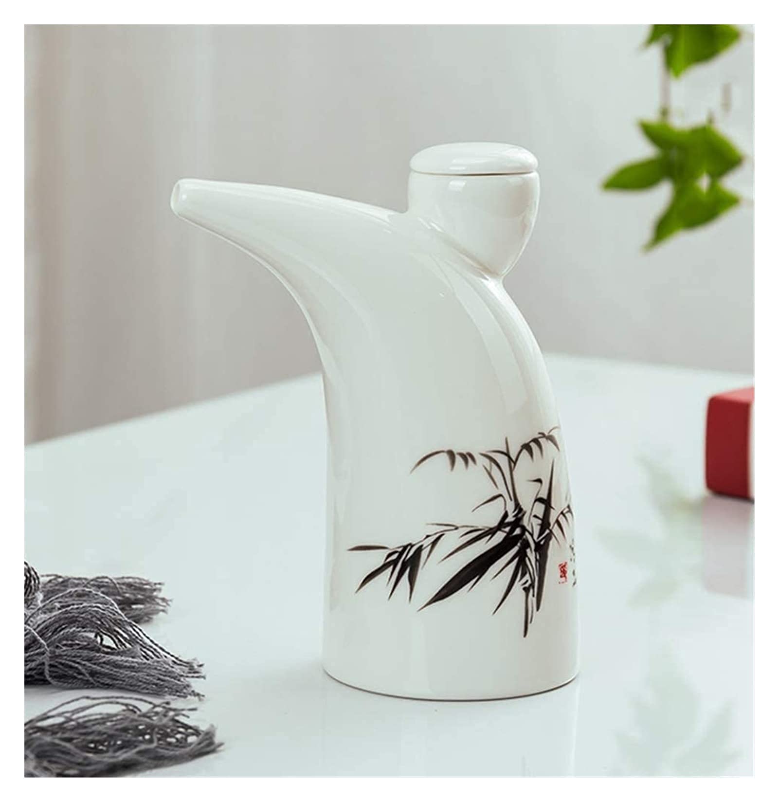 Premium 250ml Ceramic Oil and Vinegar Dispenser Bottle - Elegant Kitchen Cruet for Olive Oil, Balsamic Vinegar & Cooking Essentials | Perfect for Salad Dressing, Cooking & Tabletop Display