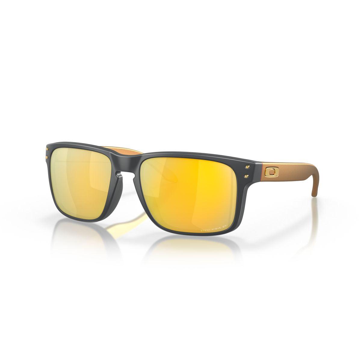 Oakley Holbrook Sunglasses Matte Carbon Frame with Prizm 24K Polarized Lenses - Low Bridge Fit (0OO9244-924459) for Driving, Outdoor Sports & Everyday Wear