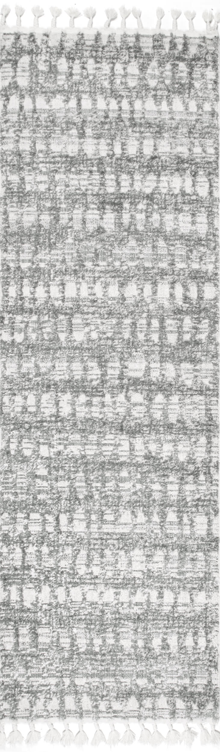 Handwoven Grey Honeycomb Tasseled Area Rug - Boho Chic Home Decor for Living Room, Bedroom & Nursery