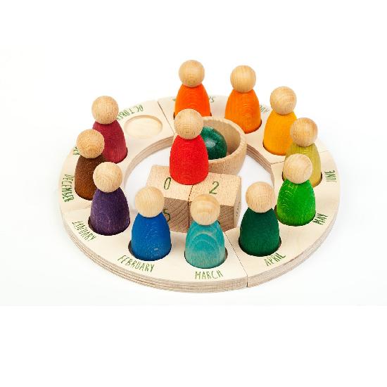 Grapat Wooden Perpetual Calendar - Montessori Learning Toy for Kids, Educational Home & Classroom Decor - Perfect for Daily Planning, Homeschooling & Playroom Organization