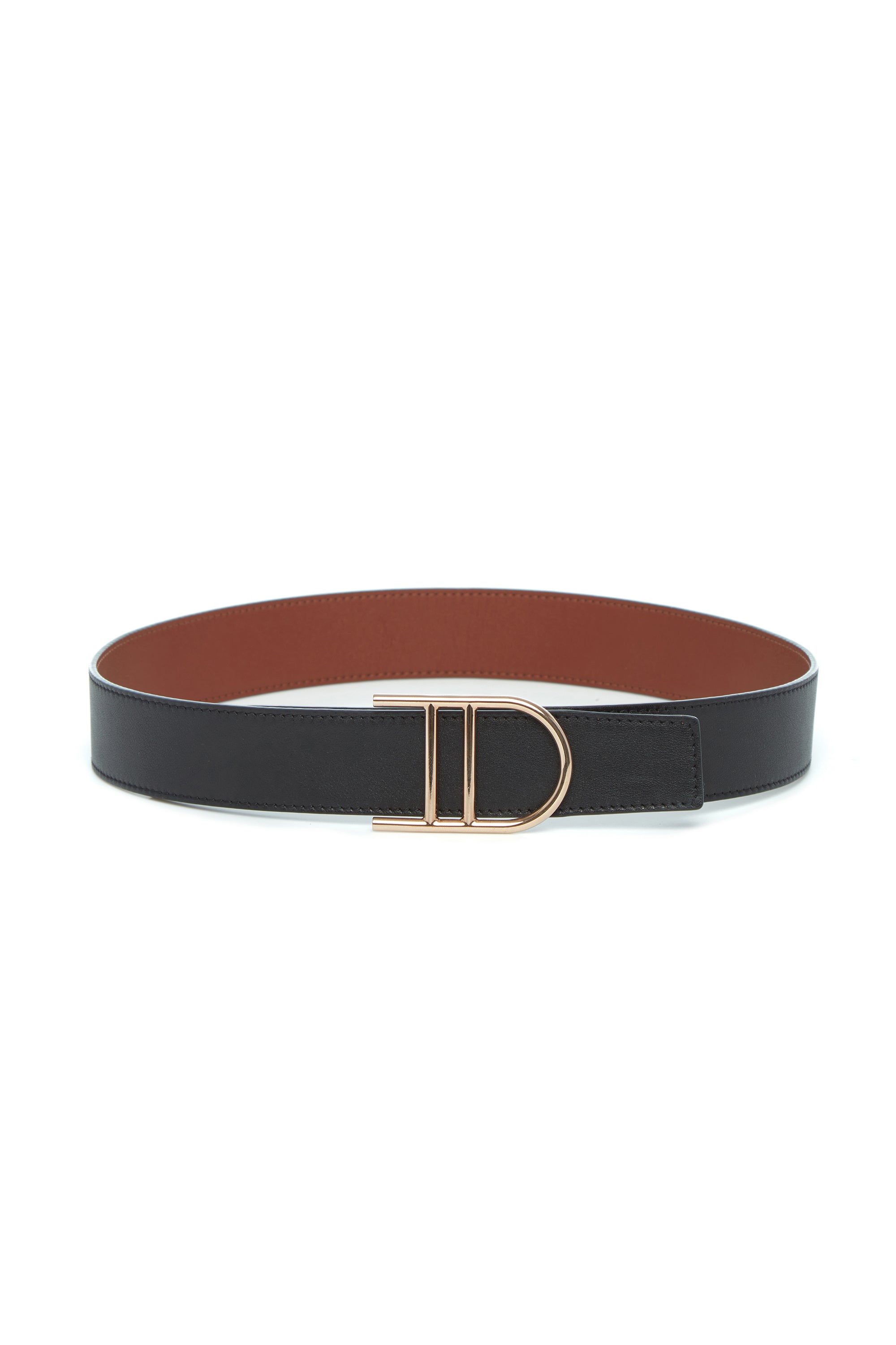 Reversible Neala Belt for Women - Black & Cognac Leather Strap - Adjustable Waist Belt for Jeans, Dresses & Office Wear