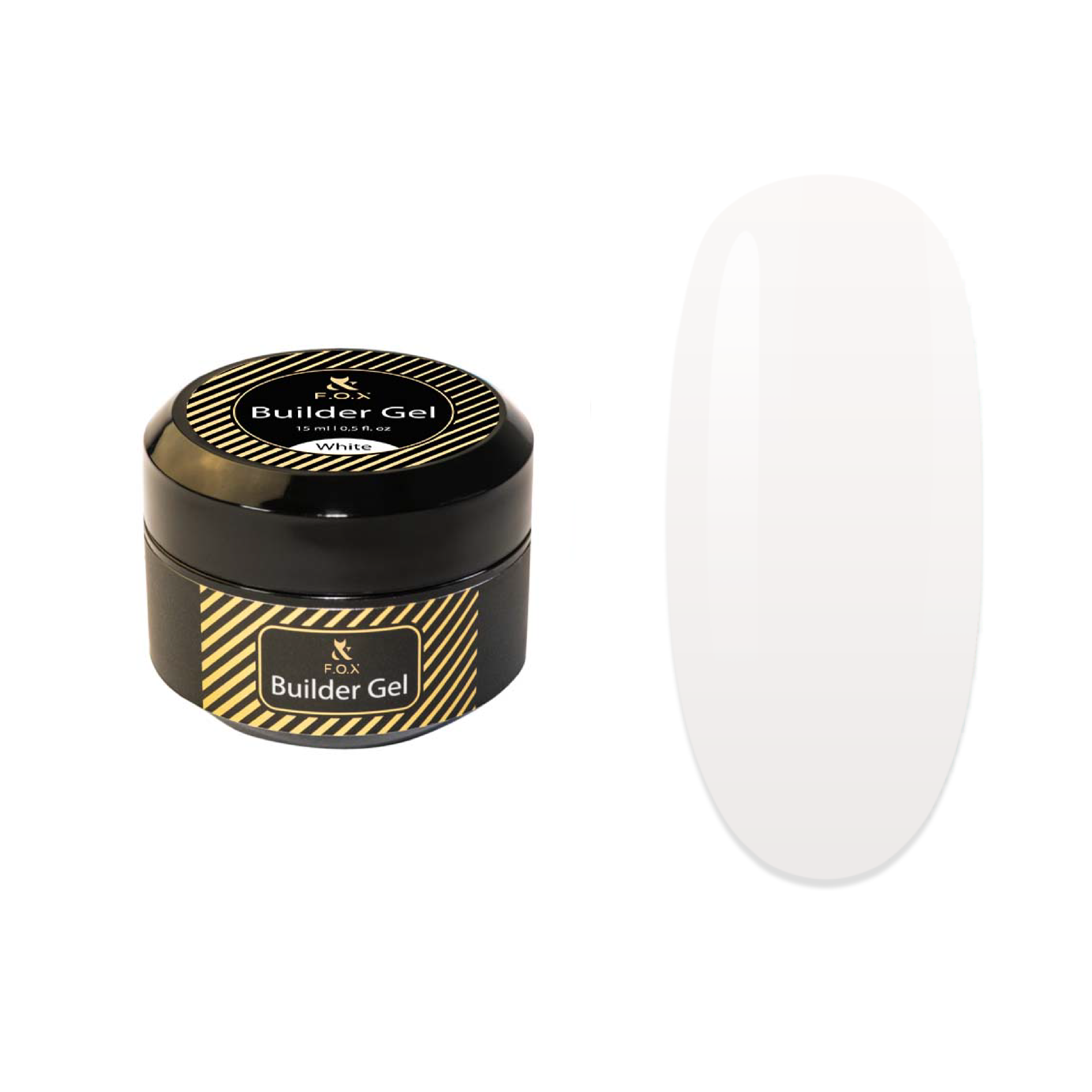 F.O.X Builder Gel Cover White - 15ml Nail Extension Gel for Strong & Natural-Looking Nails | Perfect for DIY Manicures, Salon Professionals & Nail Art Enthusiasts