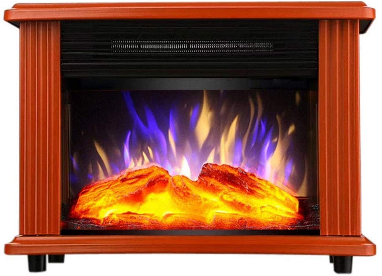 Electric Fireplace Heater with 3D Wood Burning Flame Effect - 900W/1800W Adjustable Heat Settings - Portable Space Heater for Home, Office & Bedroom - Red & Orange Color Options - Energy Efficient Indoor Heating Solution