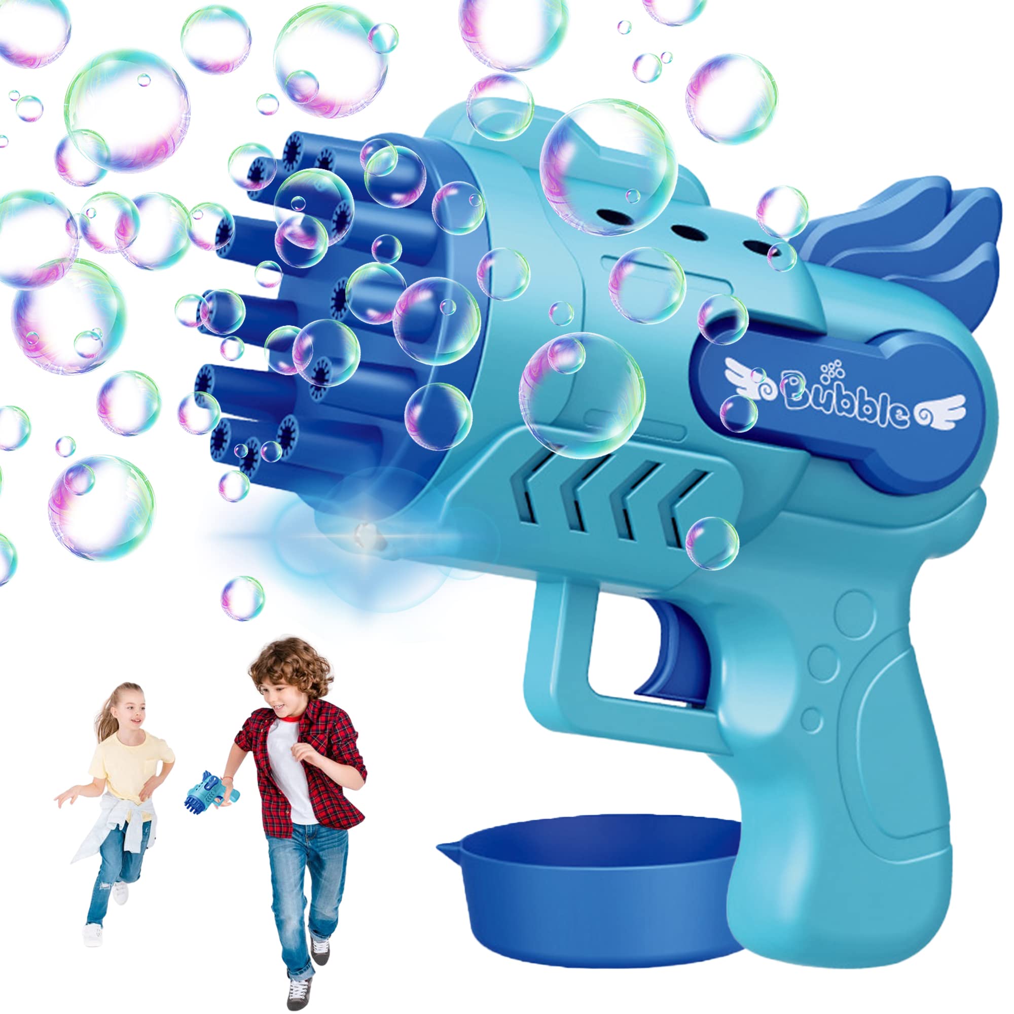 23 Hole Bubble Machine Gun for Kids - Powerful Fan Bubble Blower with Thickened ABS, Anti-Drop & Leak Proof - Perfect for Birthday Parties, Weddings, Outdoor Play & Kids Toys