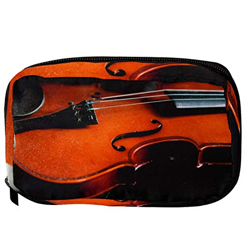 Retro Women's Toiletry Bag - Cello Design Travel Cosmetic Pouch for Musicians