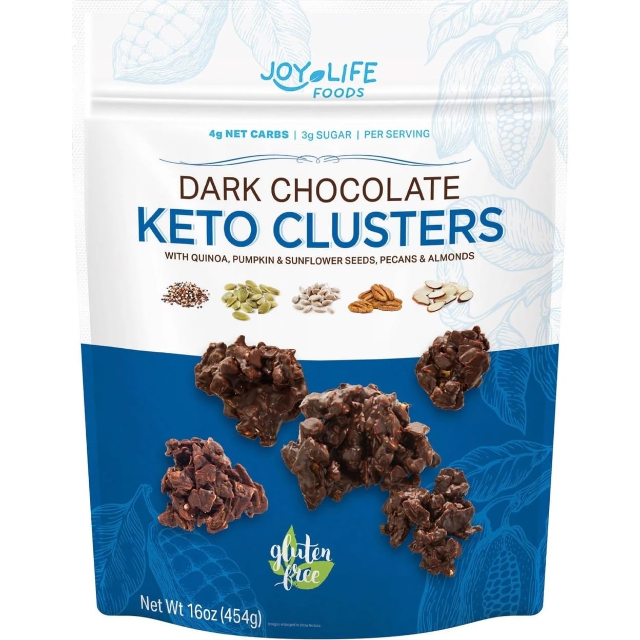 Keto Dark Chocolate Clusters - Low Carb Sugar Free Snacks for Weight Loss & Healthy Lifestyle - Perfect for Keto Diet, Office Snacking & Gift Giving