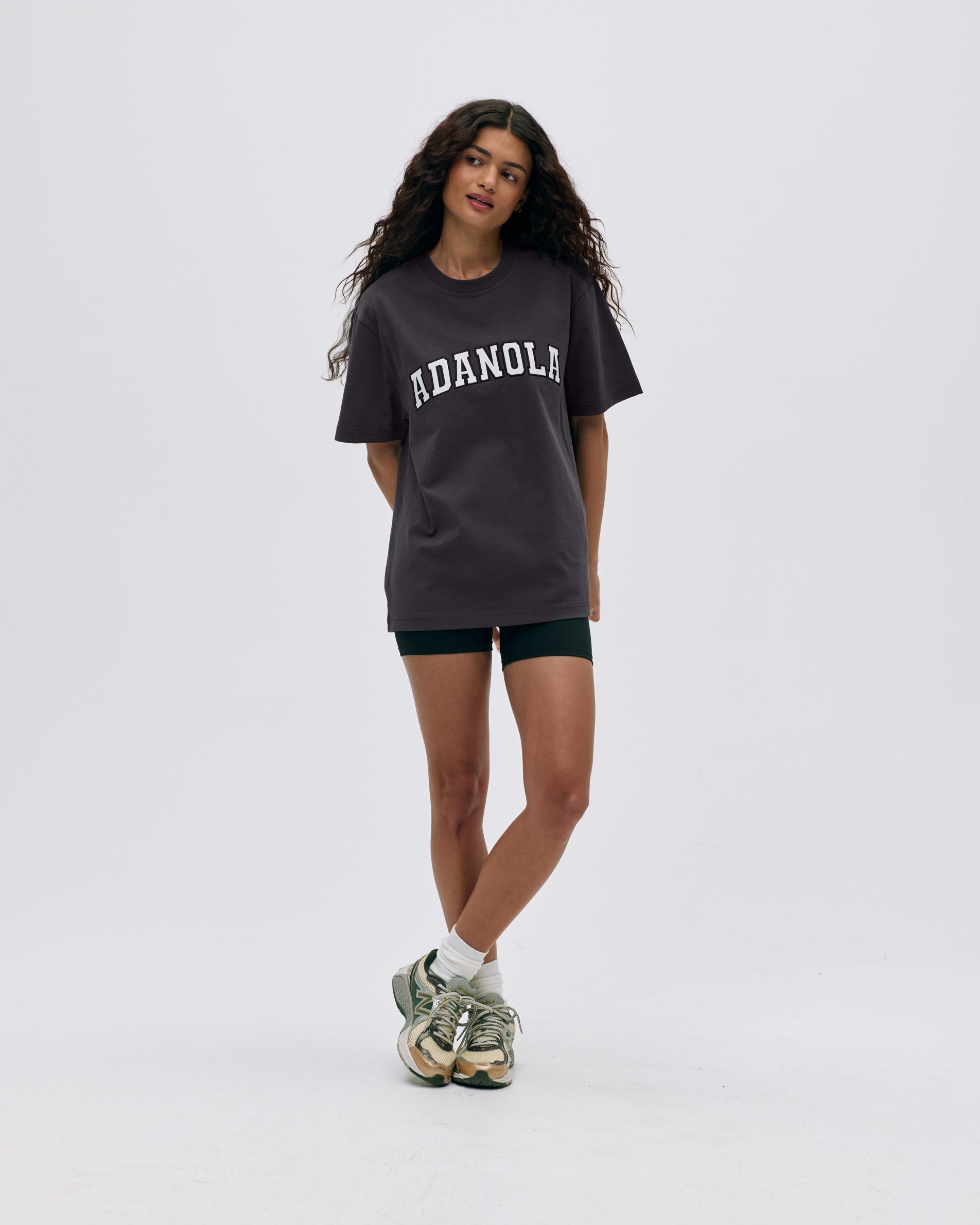 Oversized Varsity Short Sleeve T-Shirt for Women & Men - Soft Cotton Casual Tee in Coffee Bean/White - Perfect for Streetwear, Lounge & Everyday Outfits
