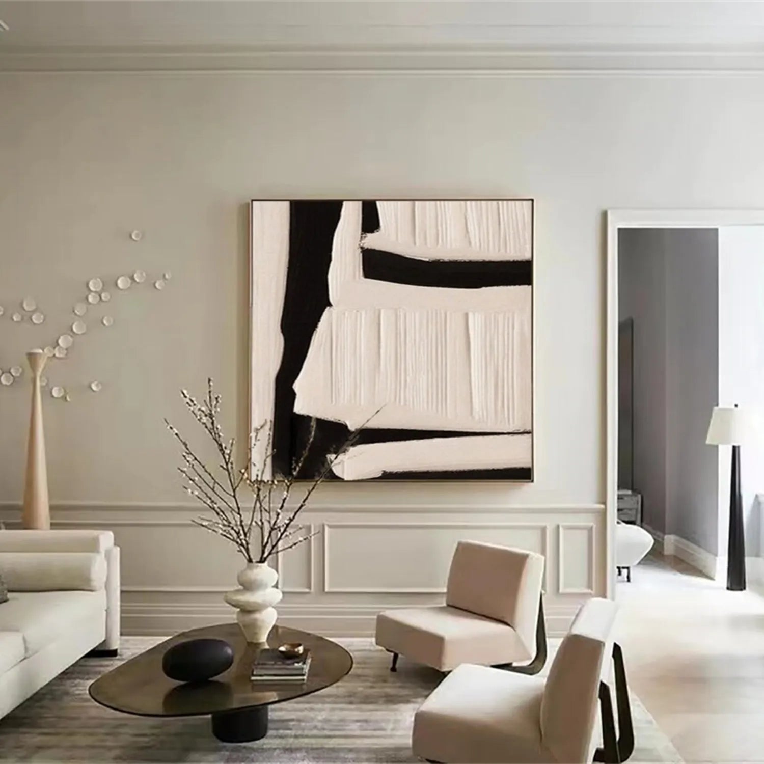 Abstract Tranquility Art Painting #WS165 - Modern Wall Decor for Living Room, Bedroom & Office - Handmade Canvas Artwork for Home & Office Decor