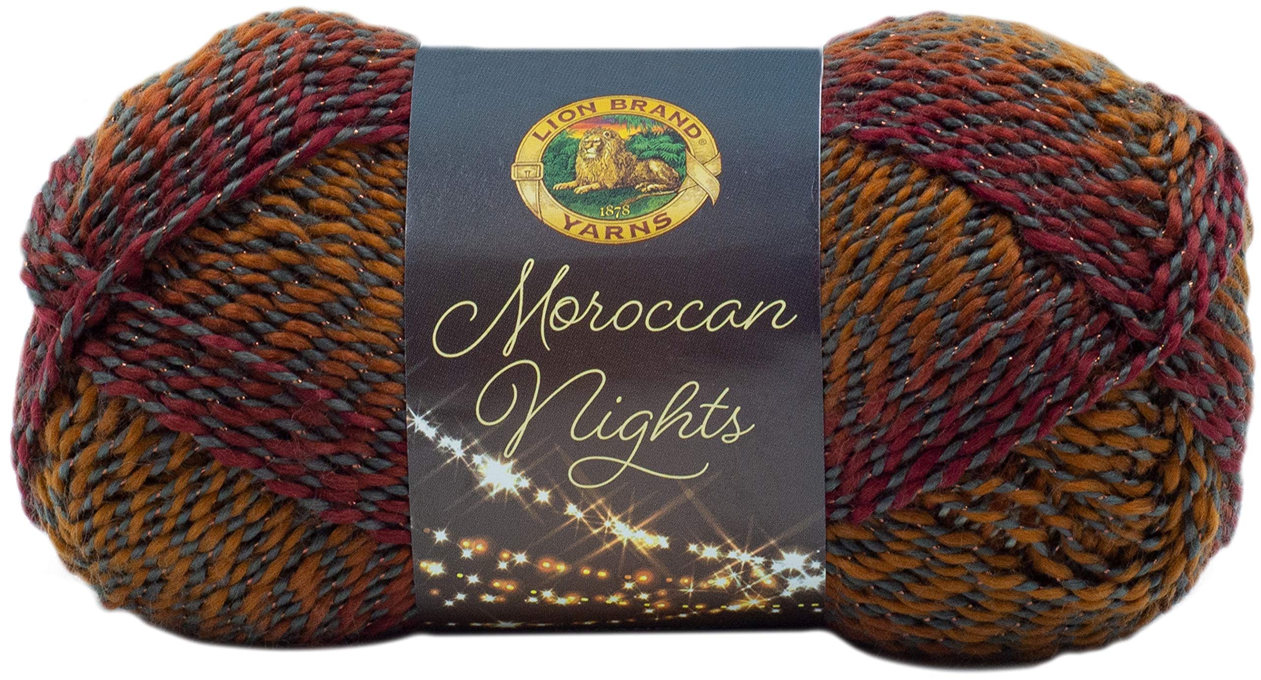 Lion Brand Yarn Moroccan Nights Sultan - 100% Acrylic Yarn for Knitting & Crocheting (1 Skein) - Perfect for Scarves, Blankets & Home Decor Projects