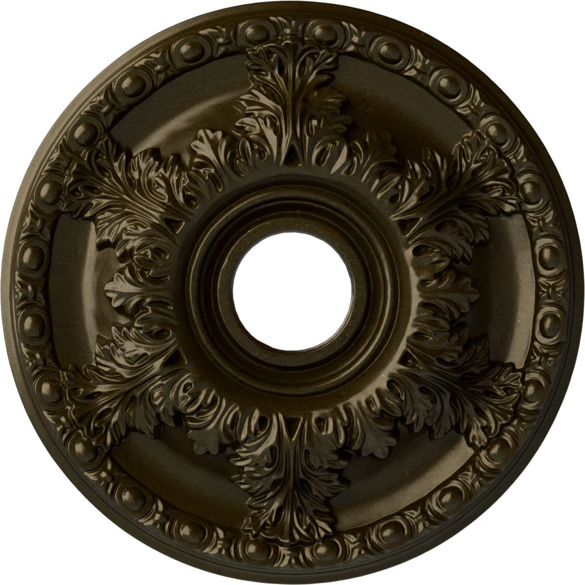Ekena Millwork Granada Ceiling Medallion 18 Inch - Hand-Painted Green Gold Finish - 18