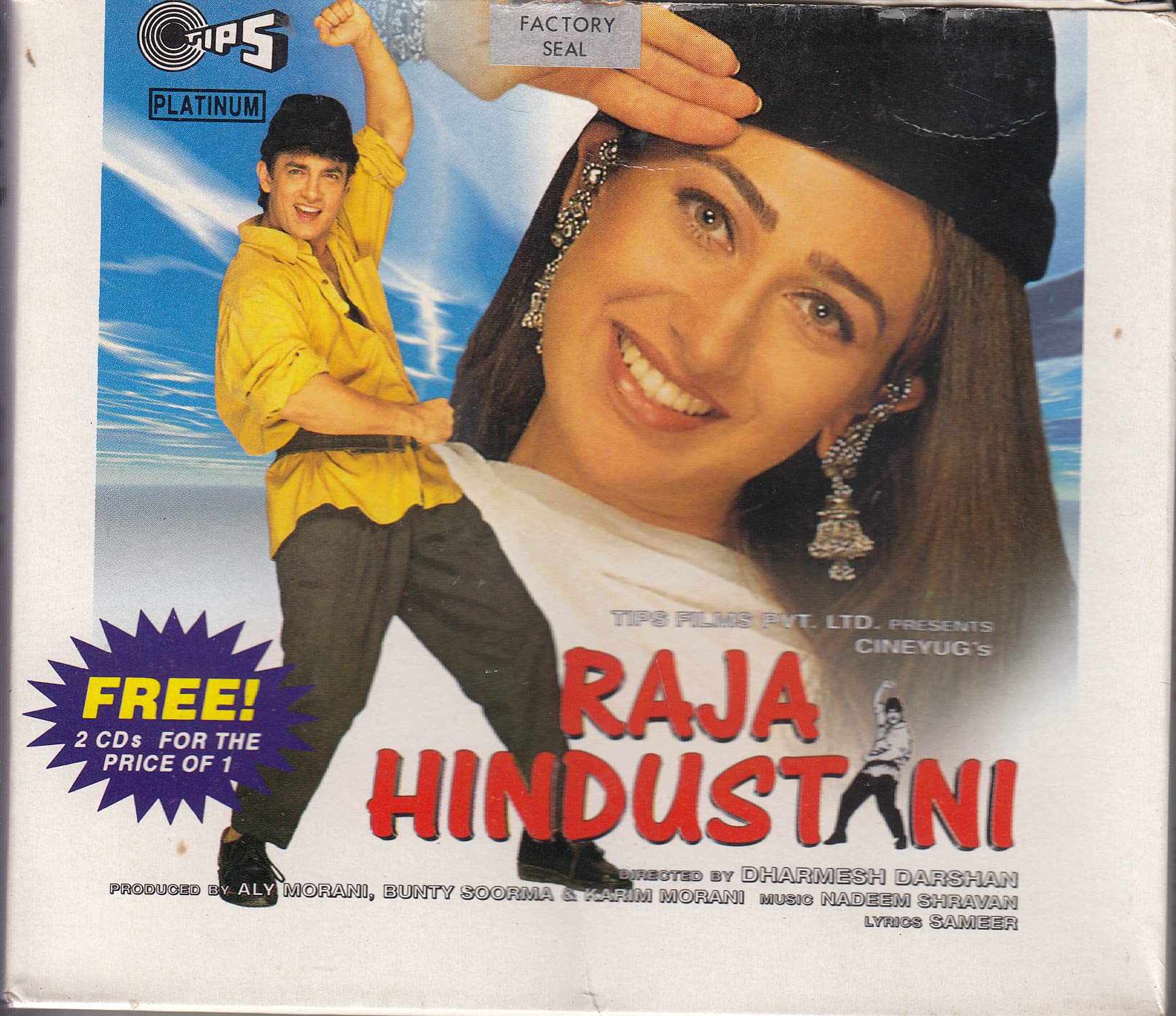 RAJA HINDUSTANI Original Soundtrack with 2 Bonus Tracks + FREE CD - Limited First Edition 1996 | Bollywood Music for Weddings, Parties & Cultural Events