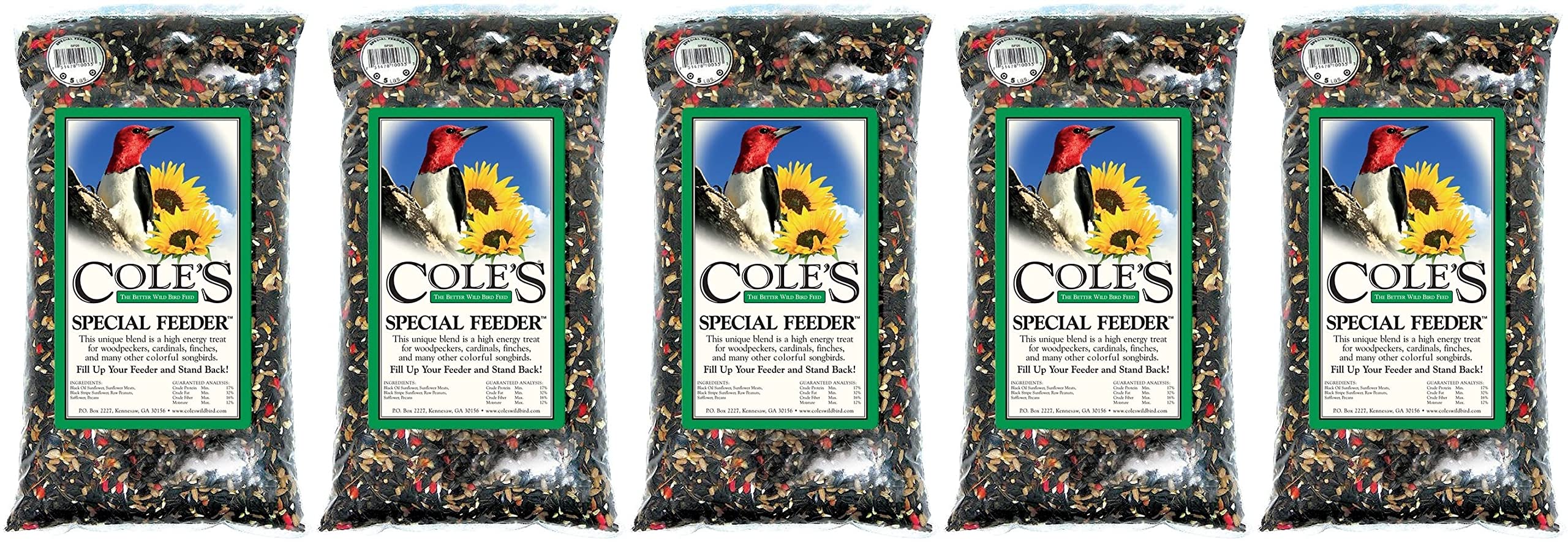 Cole's SF20 Special Feeder Wild Bird Seed - 20 lb Bag (5 Pack) | Premium Nutritious Bird Food for Wild Birds | Perfect for Backyard Feeders & Bird Watching
