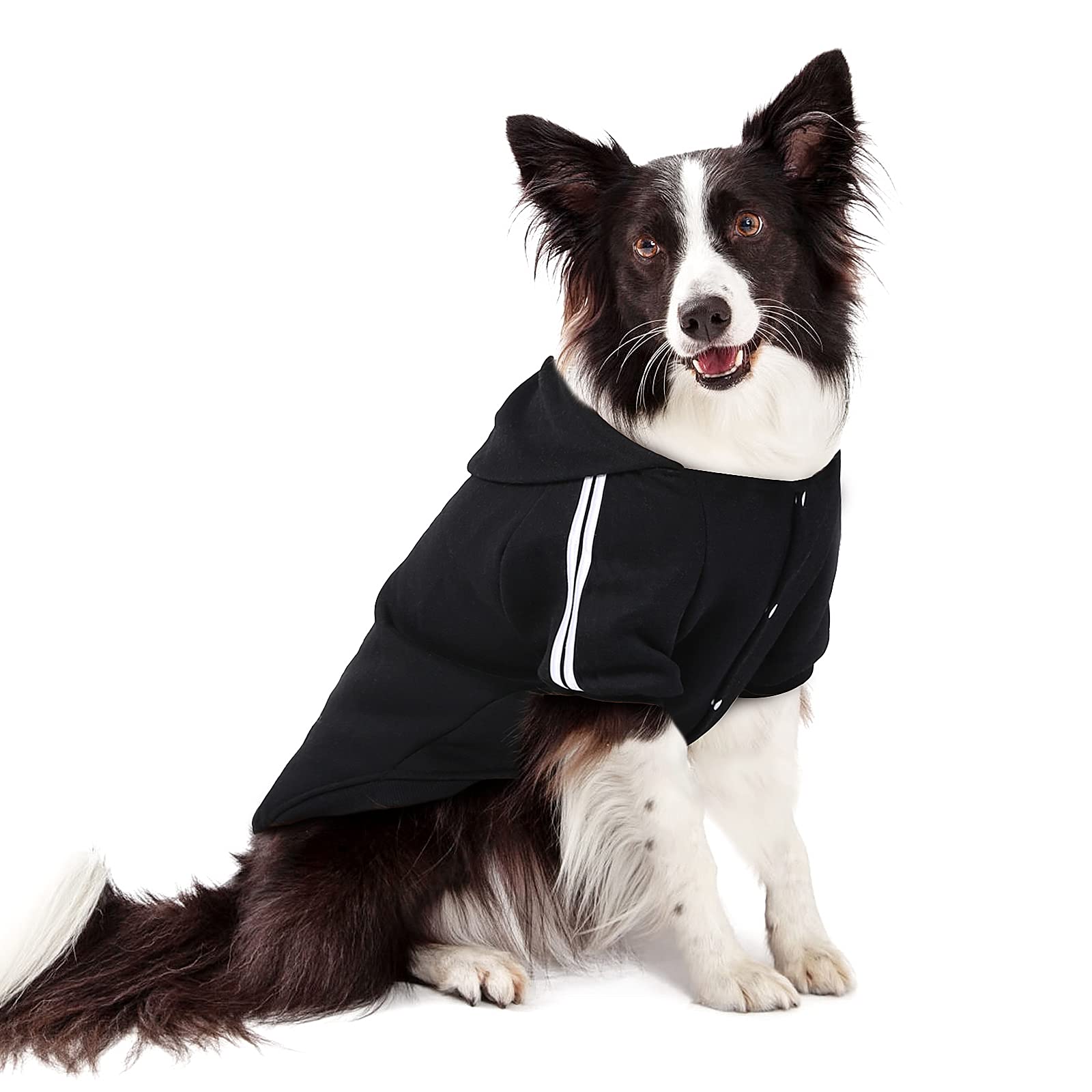 Large Dog Hoodie - Warm Winter Coat & Sweater for Medium to XL Dogs, Black 6XL - Perfect for Cold Weather Walks & Outdoor Adventures
