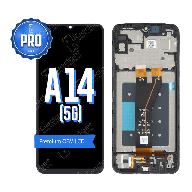 Original Samsung A14 5G LCD Screen & Digitizer Replacement with Middle Frame (SM-A146P/U) - OEM Quality - Fix Cracked/Broken Display - DIY Repair Kit for Home & Professional Use
